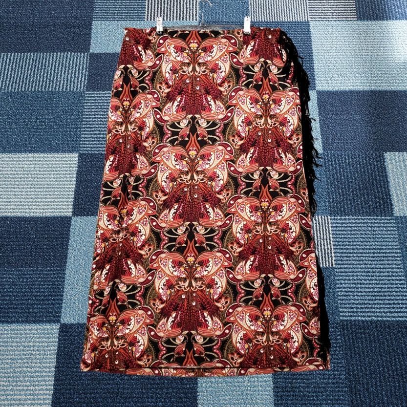 Vintage Cato Skirt Womens 14/16W Plus Red Maxi A Line Floral Stretch Pull On Boho Hippie Size 36" / US 14 / IT 50 - 1 Thumbnail