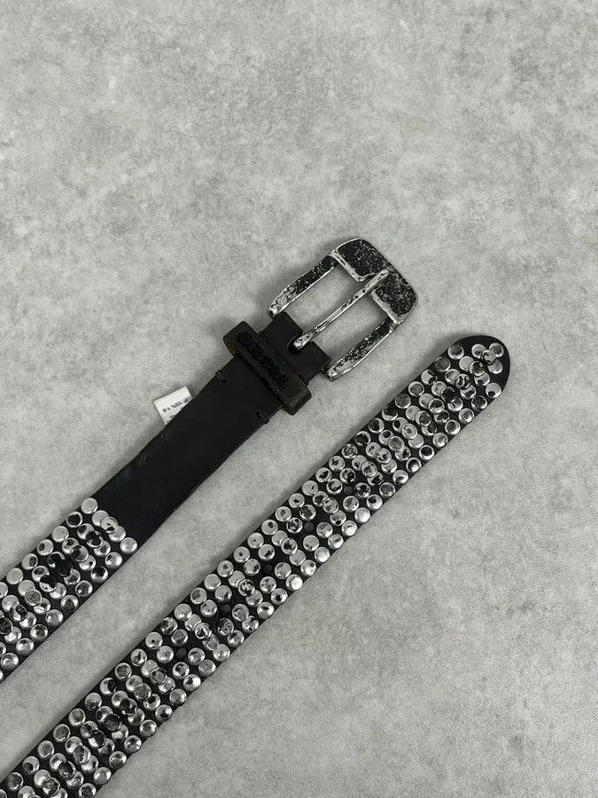 Diesel 2000s Diesel Studded Black Leather Belt Size ONE SIZE - 3 Thumbnail