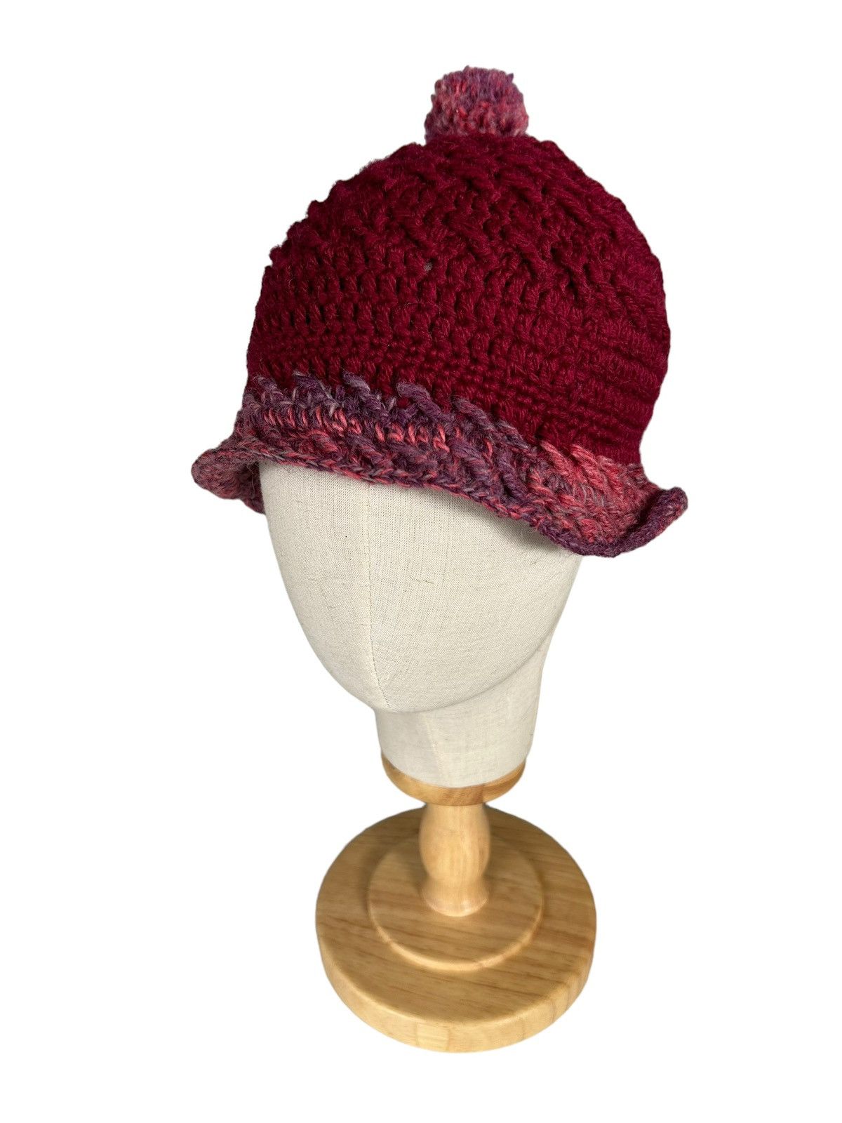 Japanese Brand Handmade Crochet Knitted Beanie Hats Size ONE SIZE - 4 Thumbnail