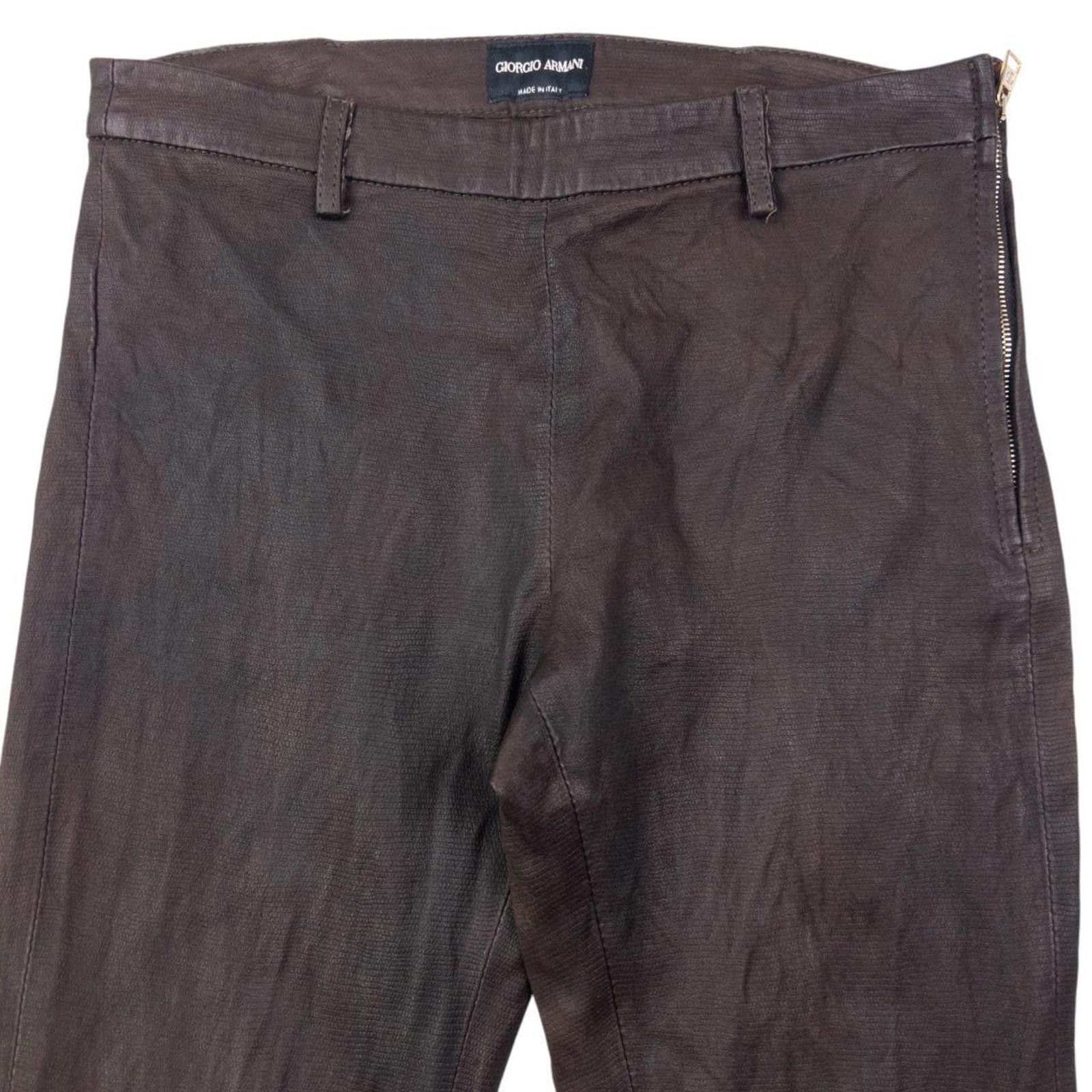 Giorgio Armani Vintage Giorgio Armani Leather Trousers Size W27 Size US 27 - 2 Thumbnail