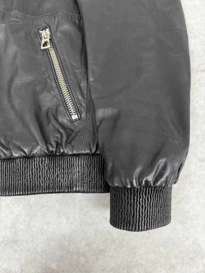 Emporio Armani 2000s Emporio Armani Black Leather Hooded Jacket Size US M / EU 48-50 / 2 - 7 Thumbnail