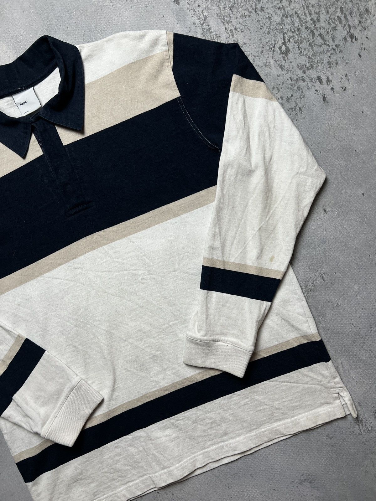 Adsum Adsum Striped Cotton Jersey 1/4 Half-Zip Rugby Shirt y2k lux Size US M / EU 48-50 / 2 - 4 Thumbnail
