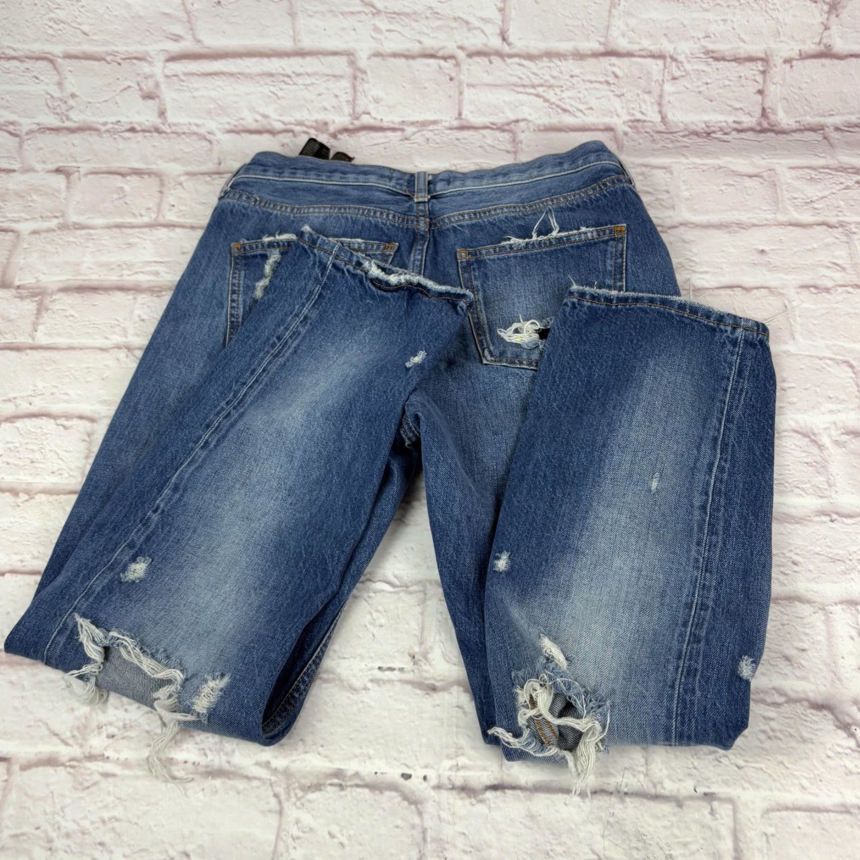 Zara Zara Jeans Womens 8 Distressed Cropped Blue Denim 9863/046 Size 30" / US 8 / IT 44 - 7 Thumbnail