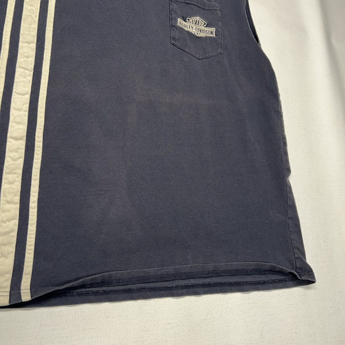 Harley Davidson Harley Davidson Tee Shirt Blue Sleeveless Logo Motorcycle Size US XL / EU 56 / 4 - 3 Thumbnail