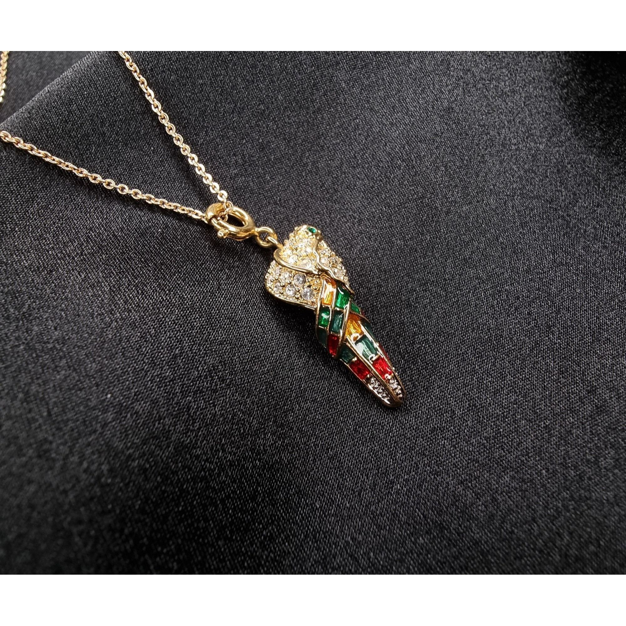 Vintage Vintage Nolan Miller Gold-Tone Parrot Pendant Necklace With Size ONE SIZE - 3 Thumbnail