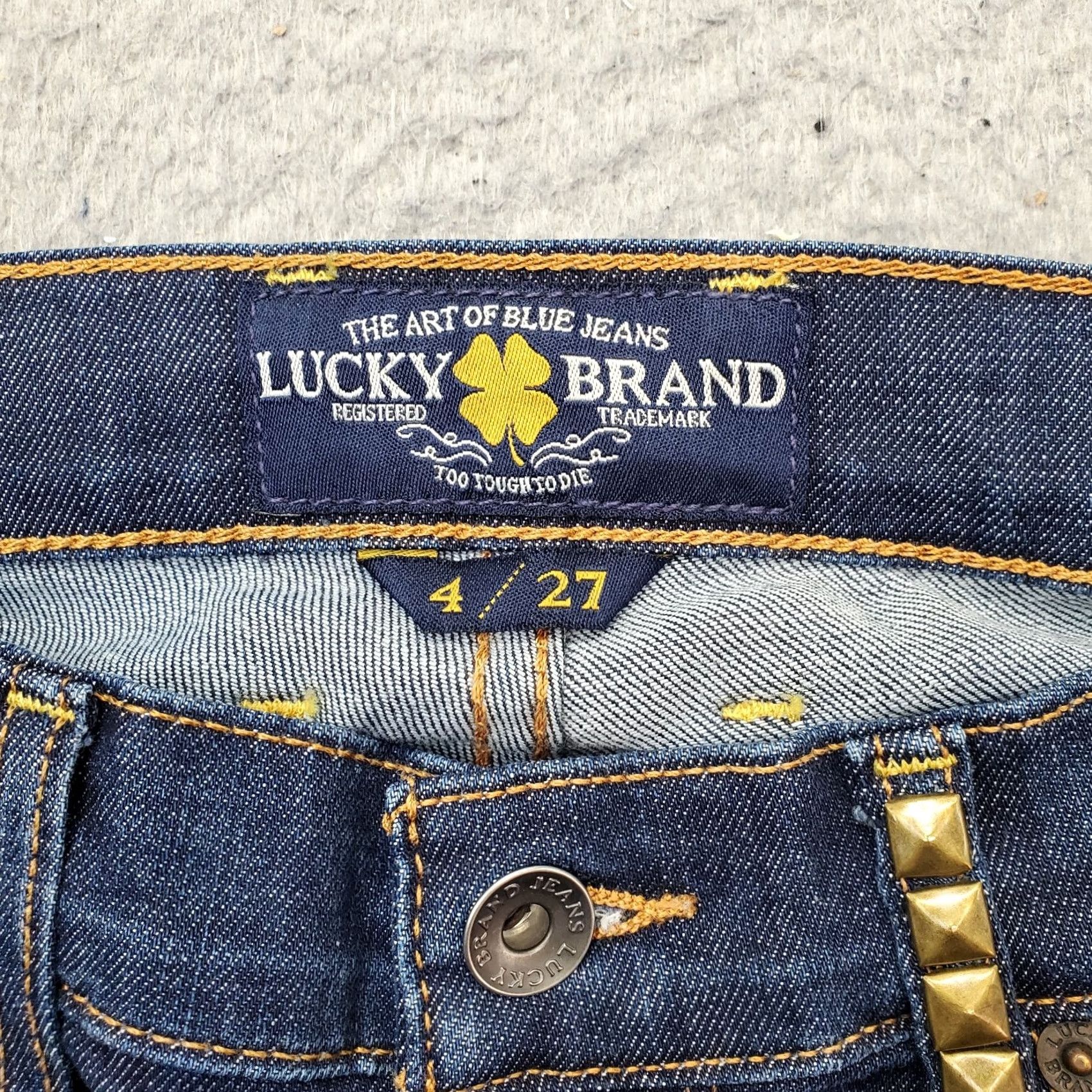 Lucky Brand Lucky Brand Charlie Skinny Jeans Women 4 Women 4 Denim Blue 5-Pocket Design Pocket Stud Embellishment Size 27" / US 4 / IT 40 - 7 Thumbnail