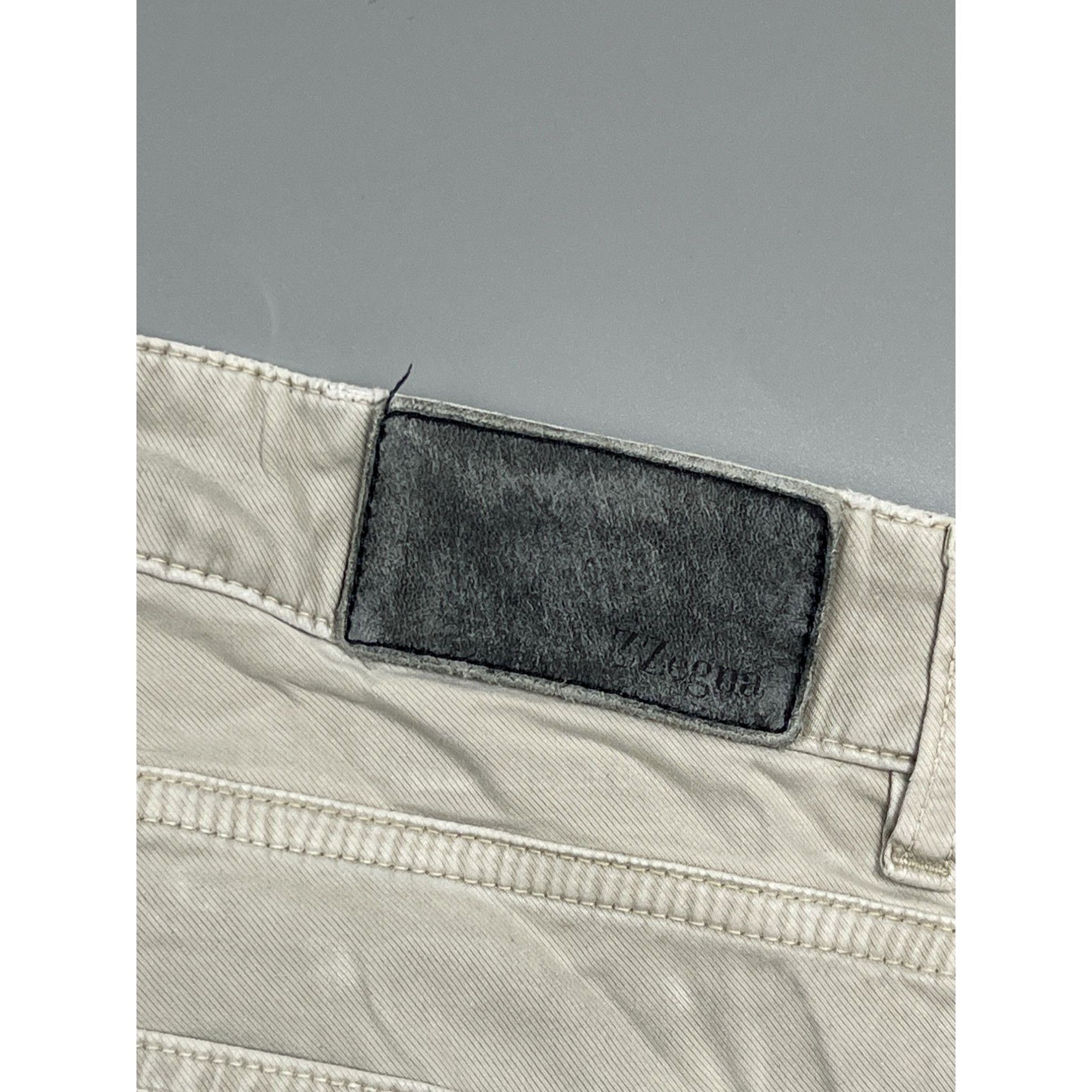 Z Zegna ZZegna Beige Cotton Pants (Y0948) Size US 35 - 16 Thumbnail