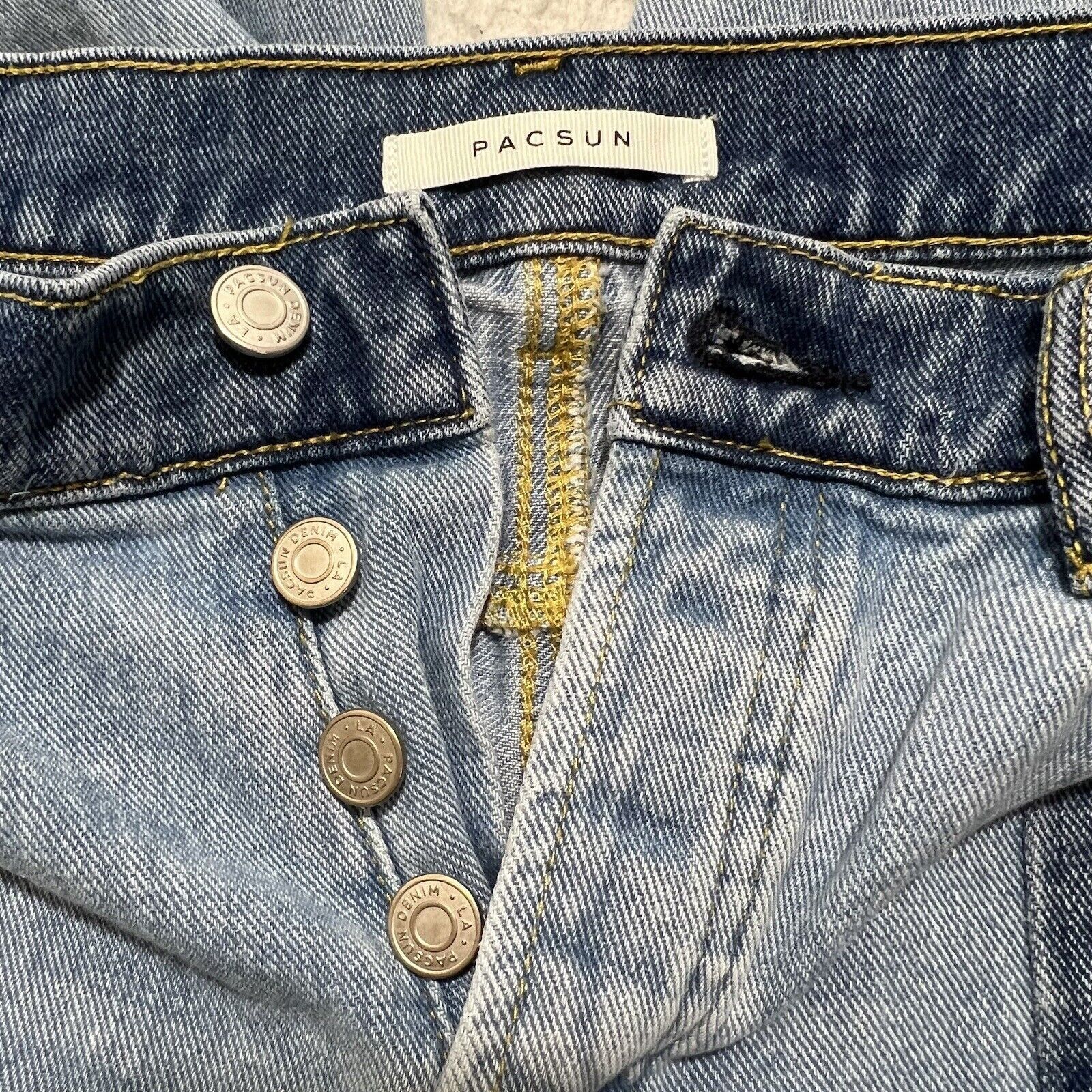 Pacsun PacSun 25 High Rise Straight Leg Button Denim Jeans Blue Size 26" / US 2 / IT 38 - 4 Thumbnail