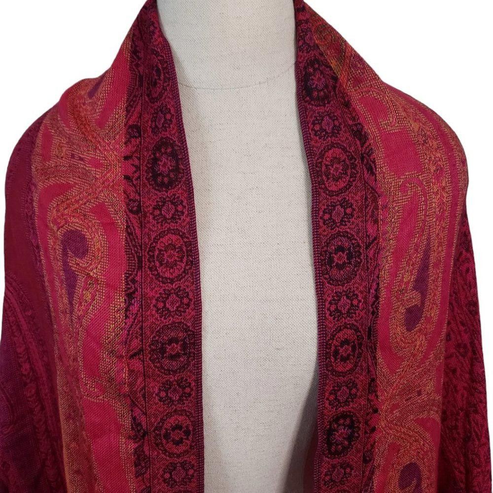 Designer CT865 Red Butterfly Pashmina Size ONE SIZE - 3 Thumbnail