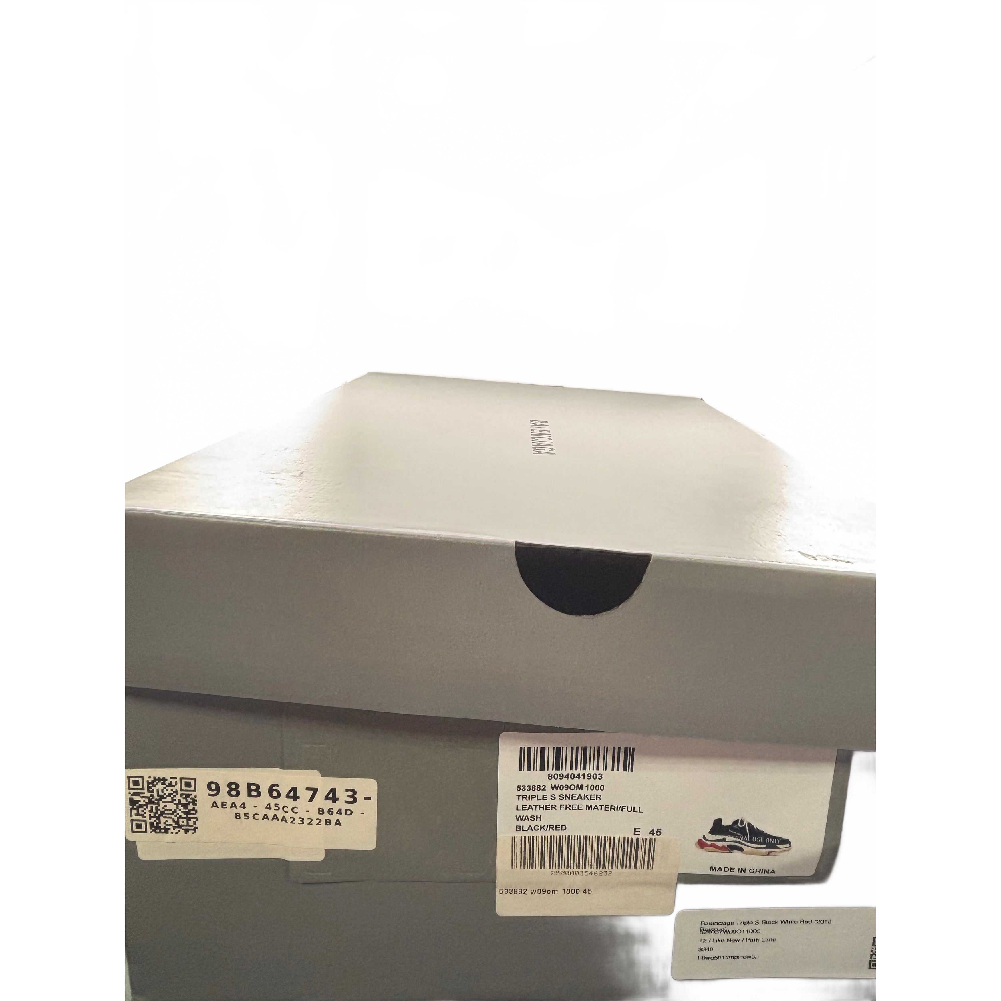 Balenciaga Balenciaga Triple S Black White Red (2018 Reissue) Size US 12 / EU 45 - 6 Thumbnail