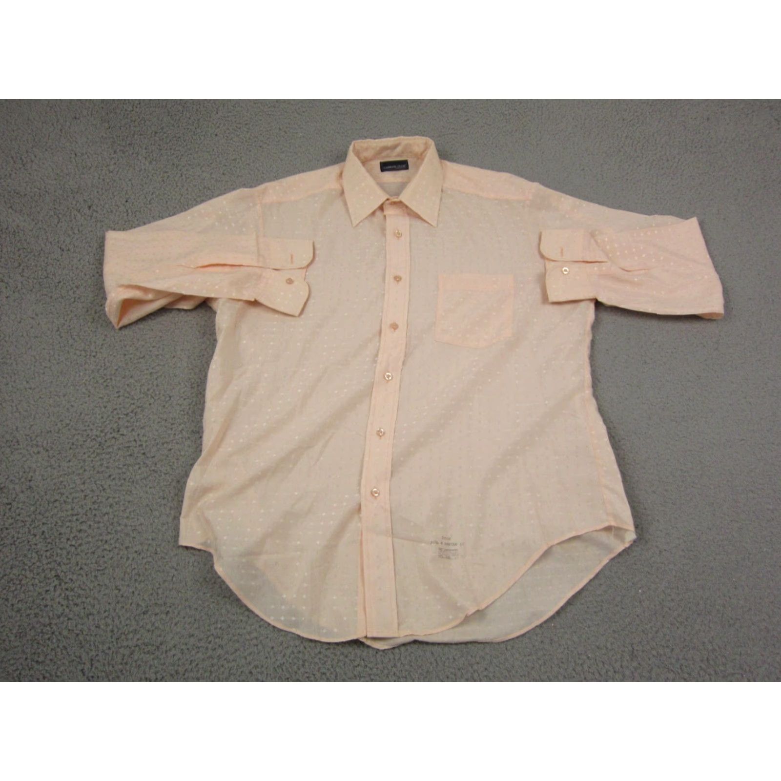 Vintage VINTAGE Career Club Shirt Mens 60s 70s Orange 16.5 Large Button-Up Collar Long Sleeve Made in USA Size US XL / EU 56 / 4 - 2 Thumbnail