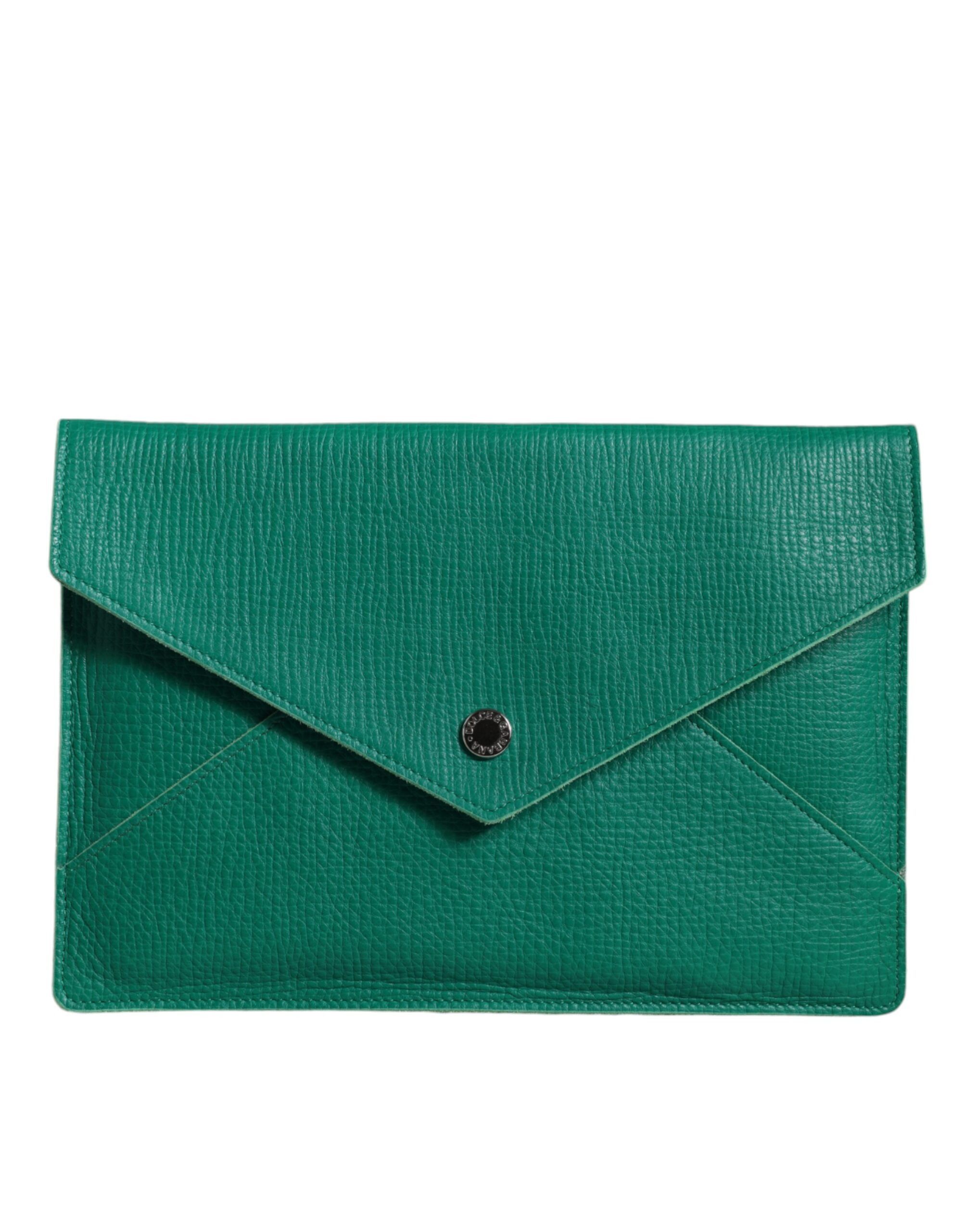 Dolce & Gabbana Green Leather Handbag Clutch Mini Purse Pouch Tablet Size ONE SIZE - 1 Thumbnail