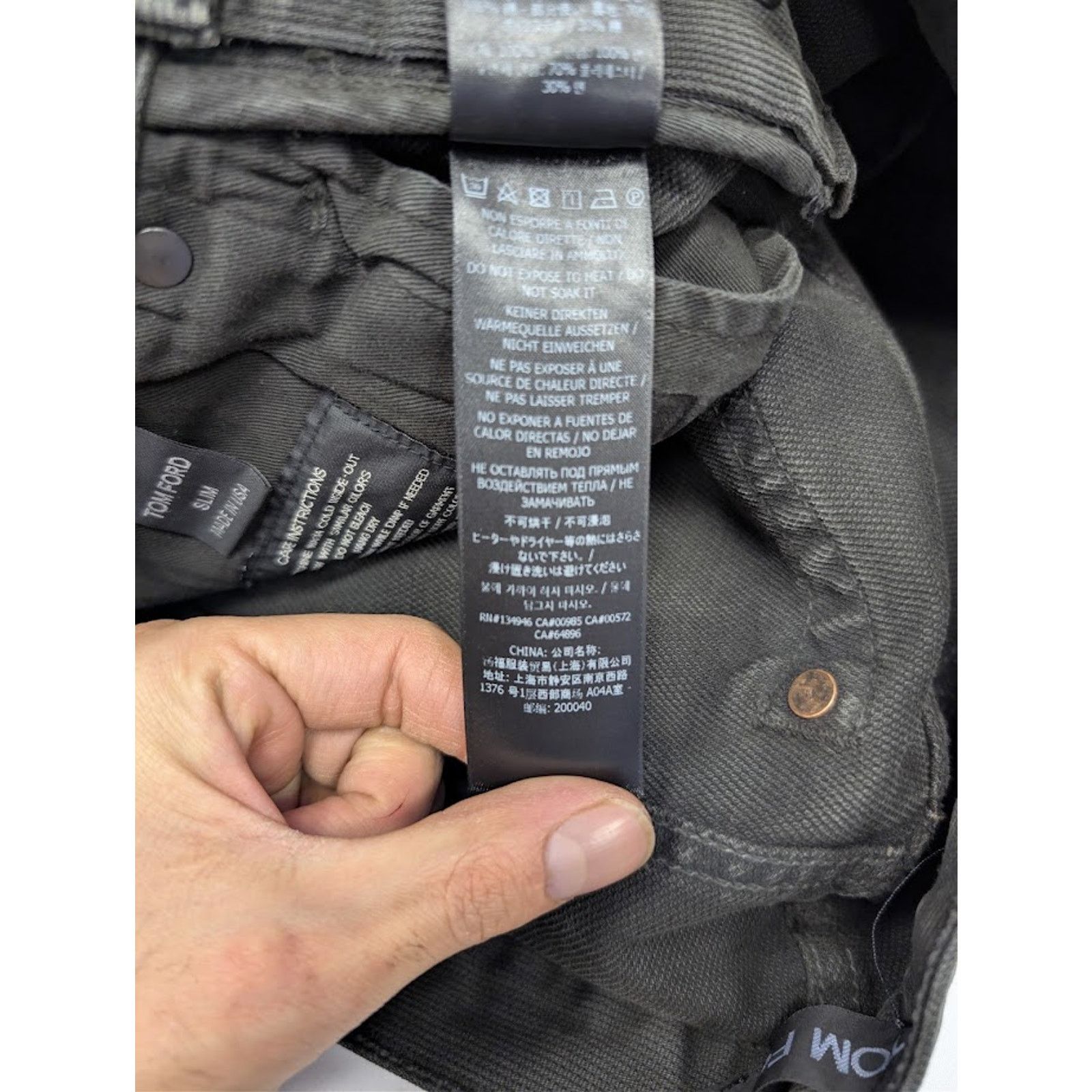Tom Ford o1rshd1 Denim Slim Jeans in Nero Size US 40 / EU 56 - 20 Thumbnail