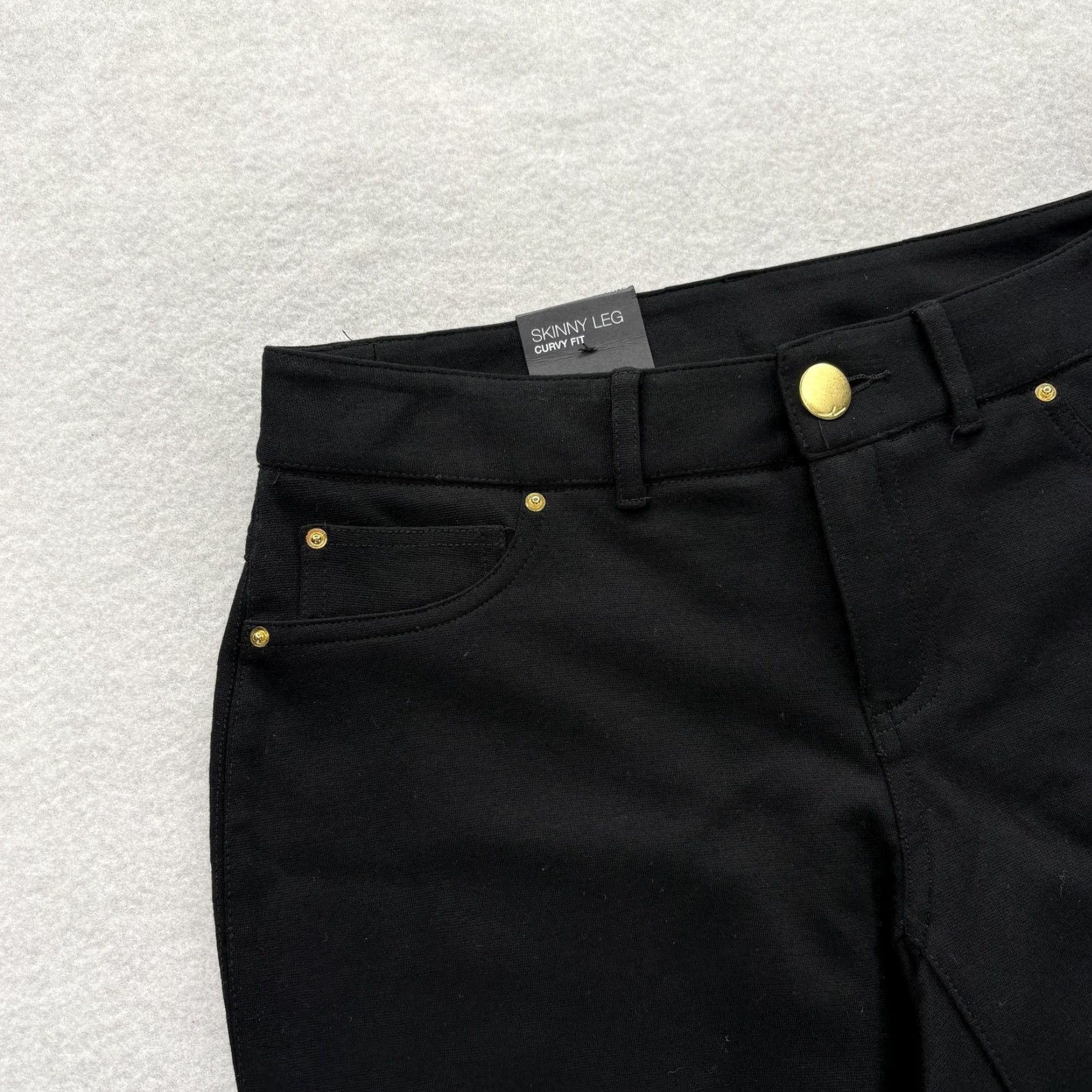 Vintage INC International Concepts Skinny Leg Dress Pants Womens 4 Black Ponte Curvy Fit Pants, Regular, 29in Inseam, Workwear, Business, Casual Women, 4 XS? Size 27" / US 4 / IT 40 - 3 Thumbnail