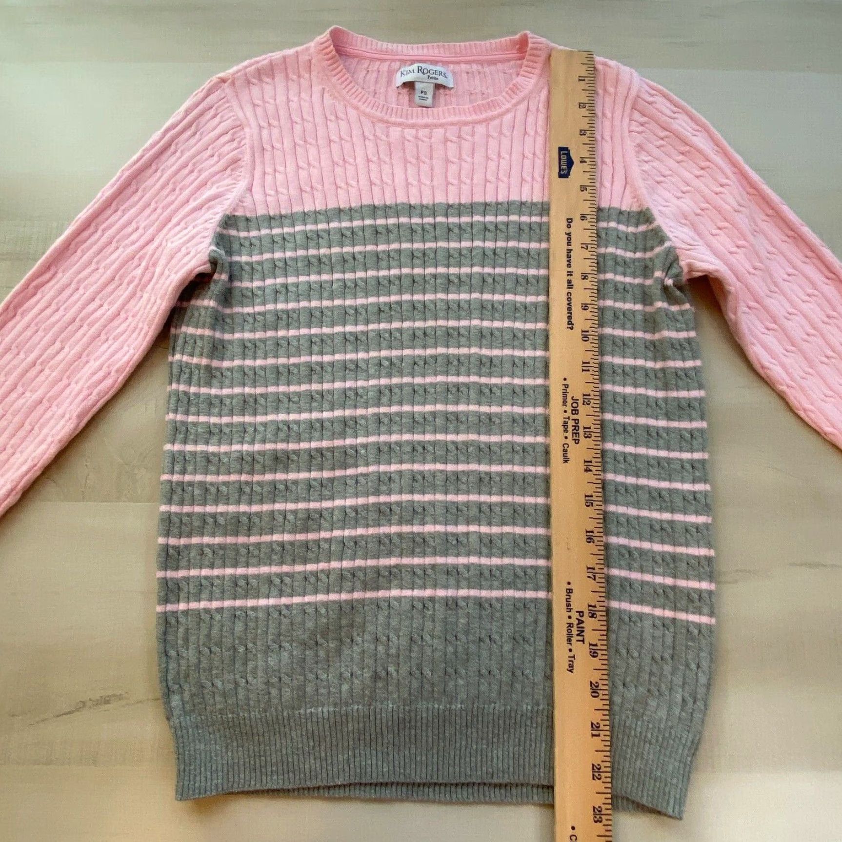 Pinko Kim Rogers Petite Women's Cable Knit Striped Sweater Small Multicolor Pullover Size S / US 4 / IT 40 - 5 Thumbnail