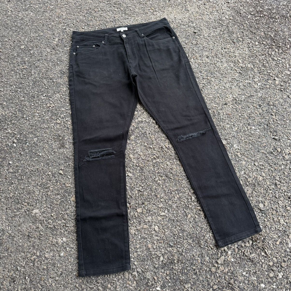 Japanese Brand VINTAGE NYLAUS BLACK DENIM RIPPEP JEAN PANTS Size US 36 / EU 52 - 2 Thumbnail