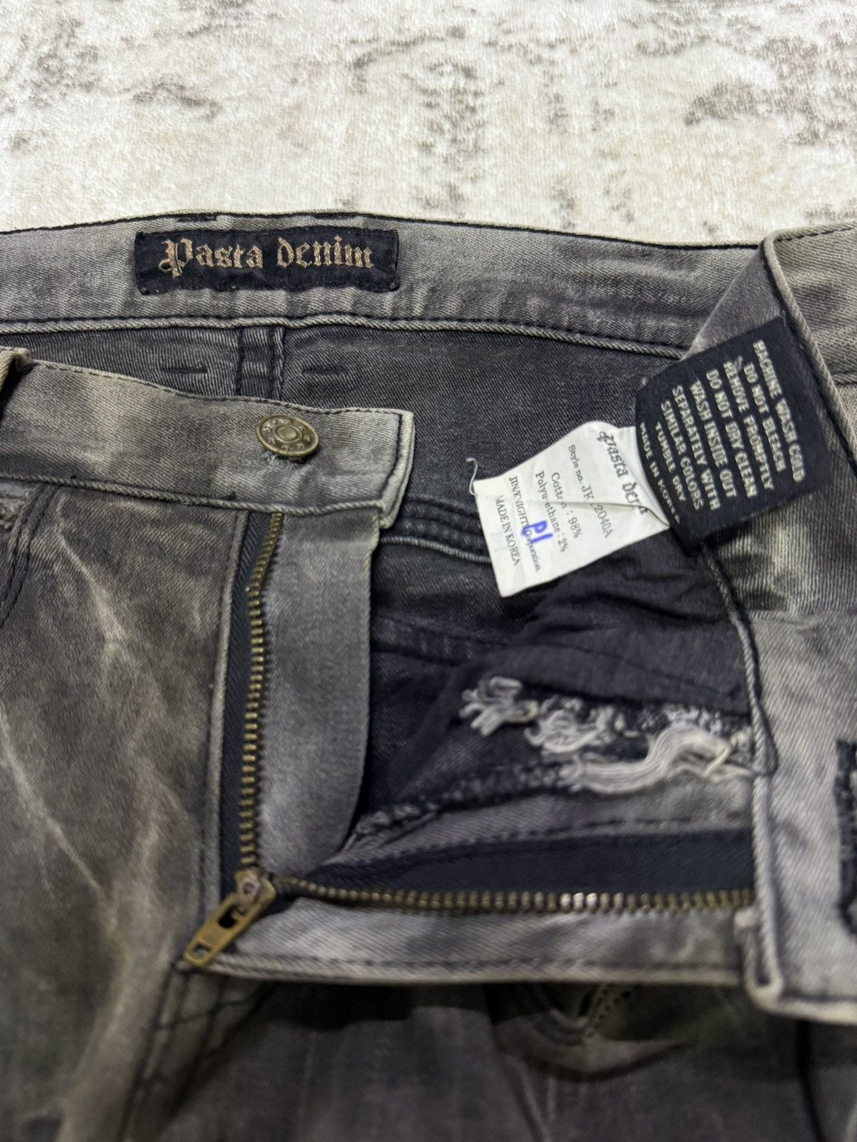 Japanese Brand Japanese Brand Pasta Denim Studded Waxed Coated Jeans Size US 30 / EU 46 - 12 Thumbnail