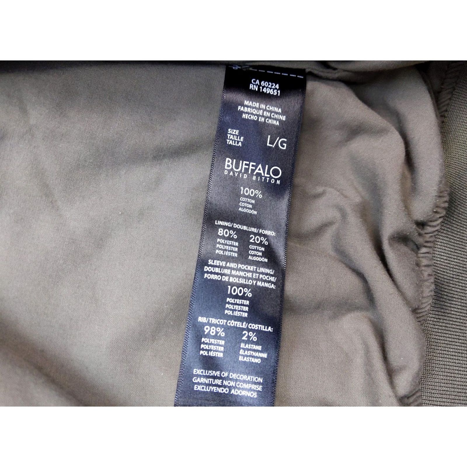Buffalo David Bitton Buffalo David Bitton Jacket Mens L Green Bomber Lightweight Casual Regular Size L Size US L / EU 52-54 / 3 - 6 Thumbnail