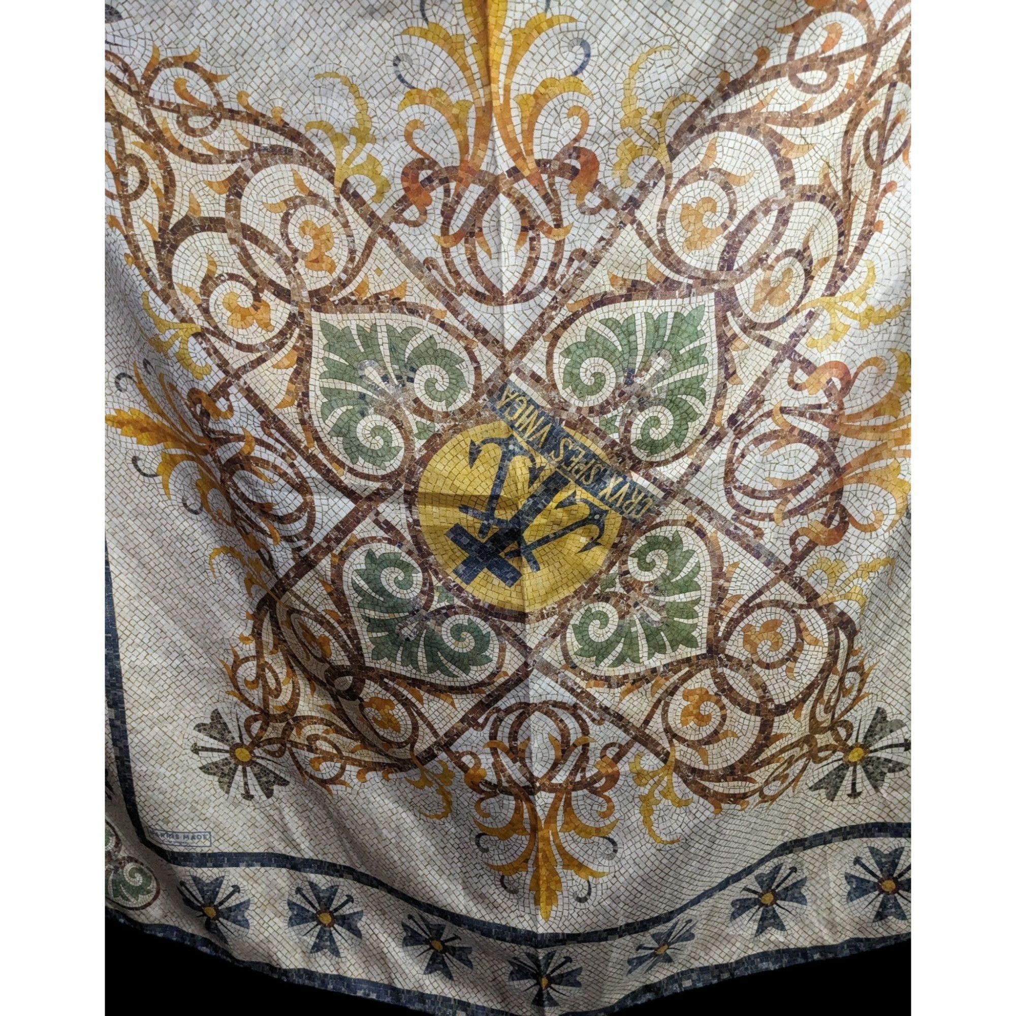 Other Vintage Harris Made England 100% Silk Scarf Medieval Mosaic Size ONE SIZE - 5 Thumbnail