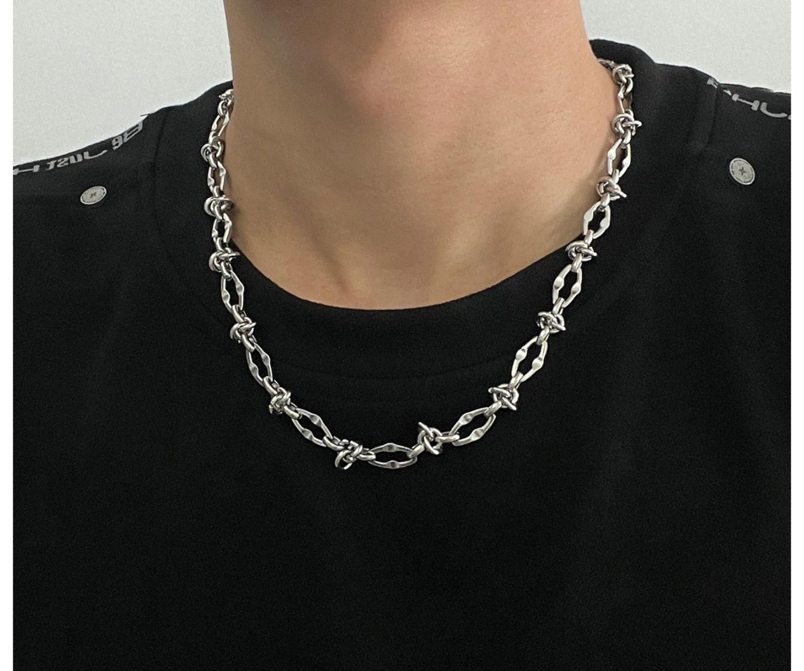 Jewelry Barbed Wire Silver Necklace Size ONE SIZE - 4 Thumbnail