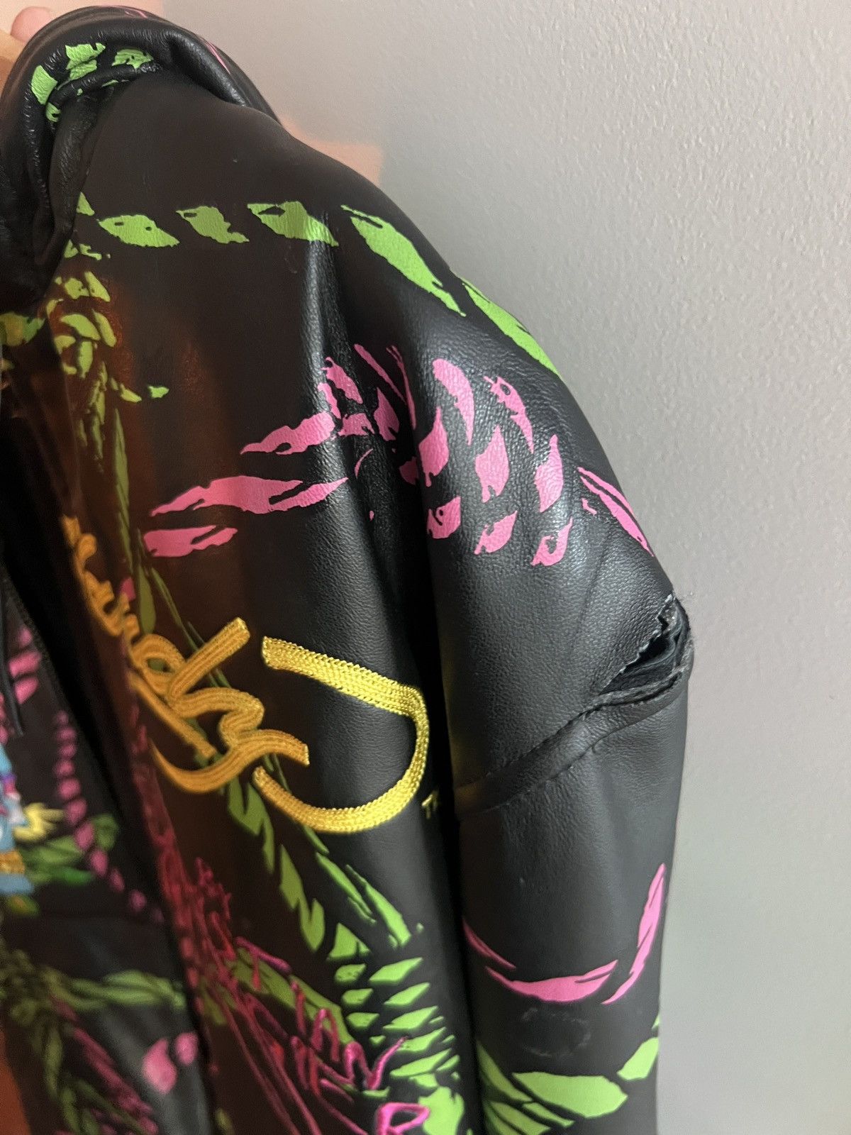 Christian Audigier Ed Hardy Tattoo Hooded Leather Jacket Size US M / EU 48-50 / 2 - 5 Thumbnail