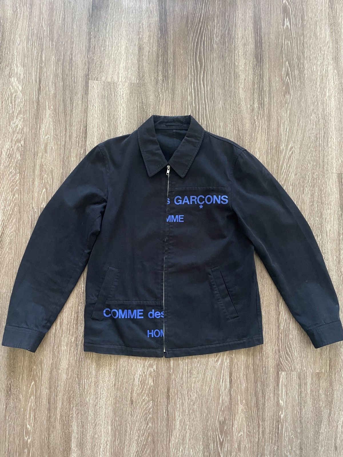 Comme des Garcons AD 2001 Split Logo Work Jacket Grailed