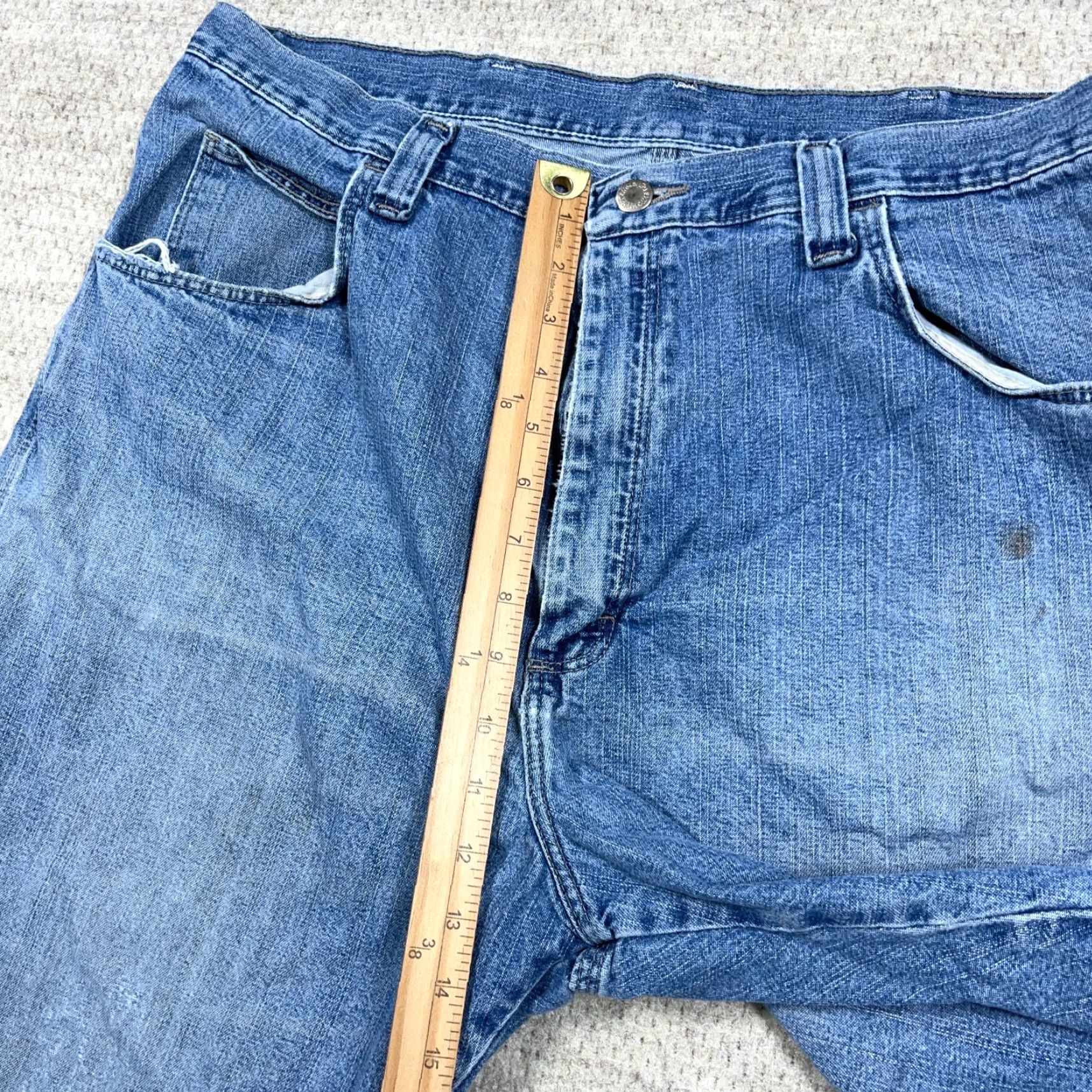 Wrangler VINTAGE Wrangler Shorts Men 38 Bermuda Denim Distressed Grunge 90s Baggy Pockets Casual 5-Pocket Design Size US 38 / EU 54 - 7 Thumbnail