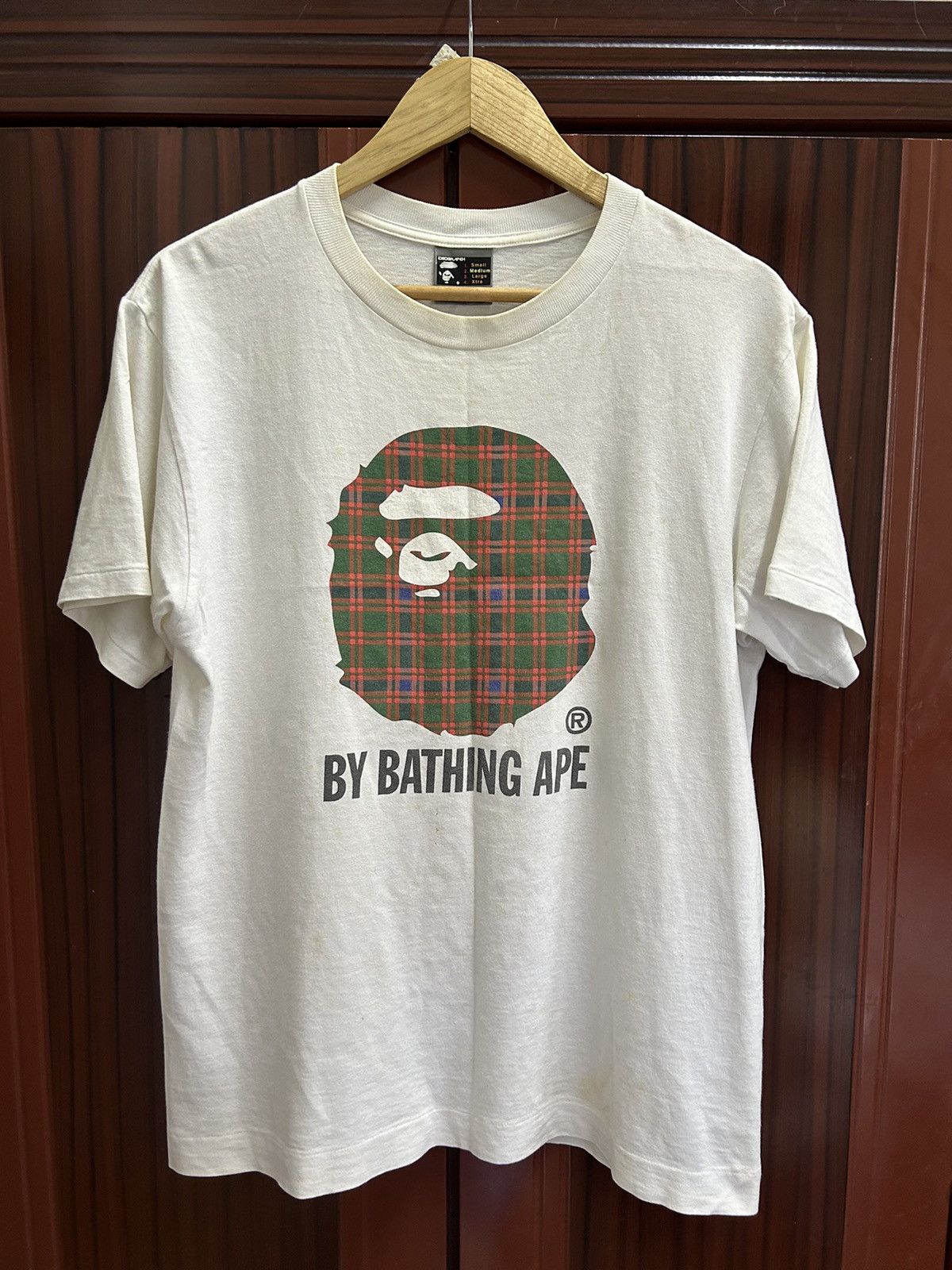 Bape OG Vintage 2002 By Bathing Ape Check Big Ape Head Tee Size US M / EU 48-50 / 2 - 1 Thumbnail
