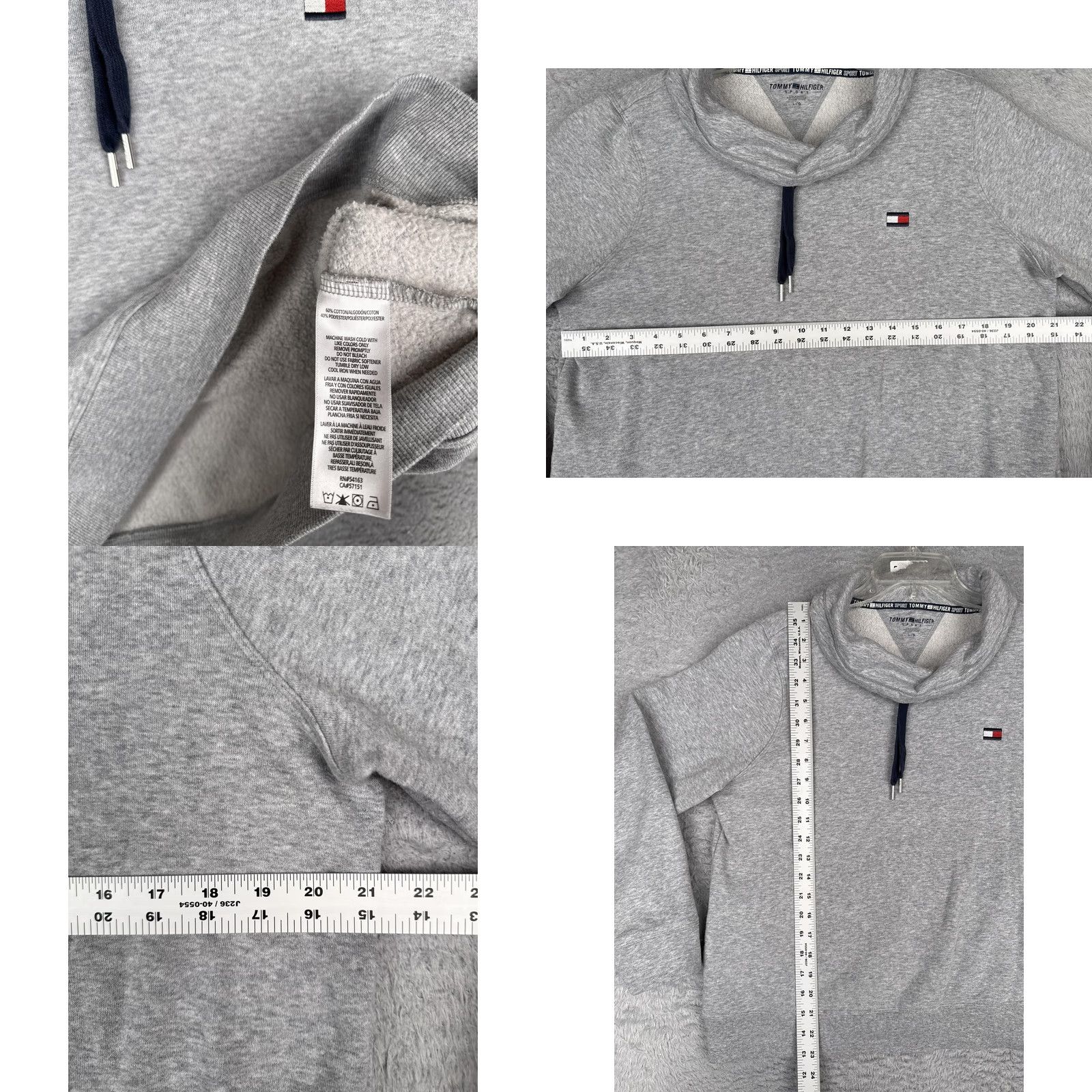 Tommy Hilfiger Tommy Hilfiger Sport Sweater Womens L Gray Cowl Neck Jersey Pullover Top Size L / US 10 / IT 46 - 8 Thumbnail