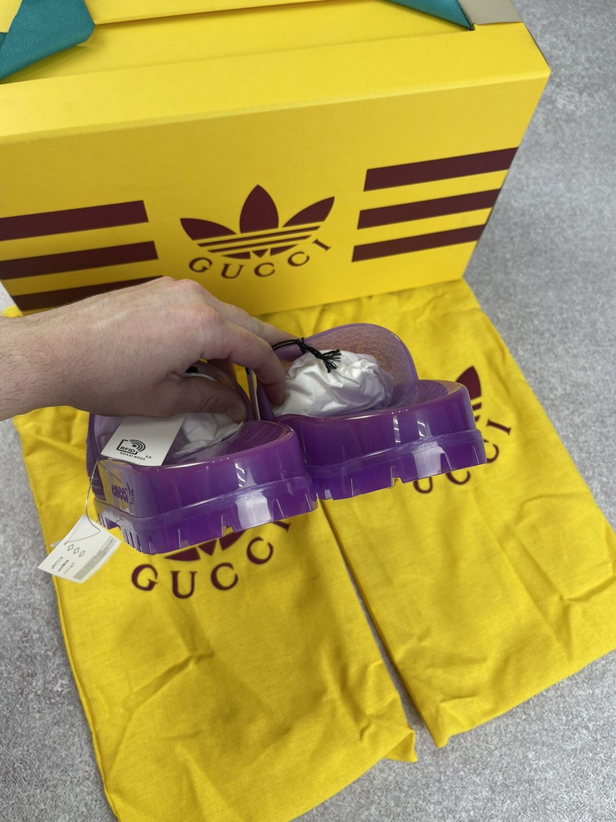 Adidas × Gucci Adidas x Gucci Rubber Slide Sandals Purple Size 42 Size US 9 / IT 39 - 12 Thumbnail
