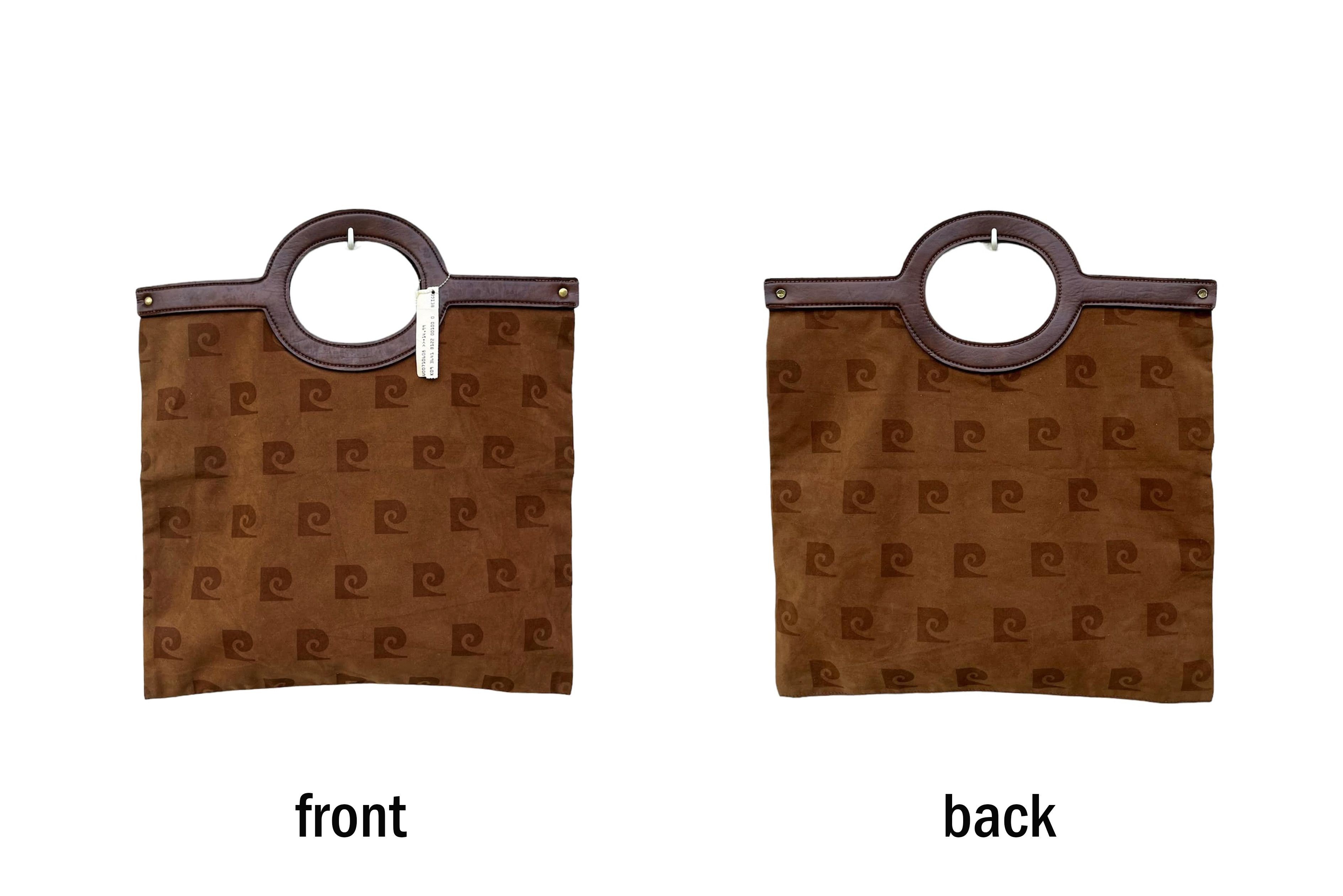 Pierre Cardin Brown Velvet handbag, signature logo printed