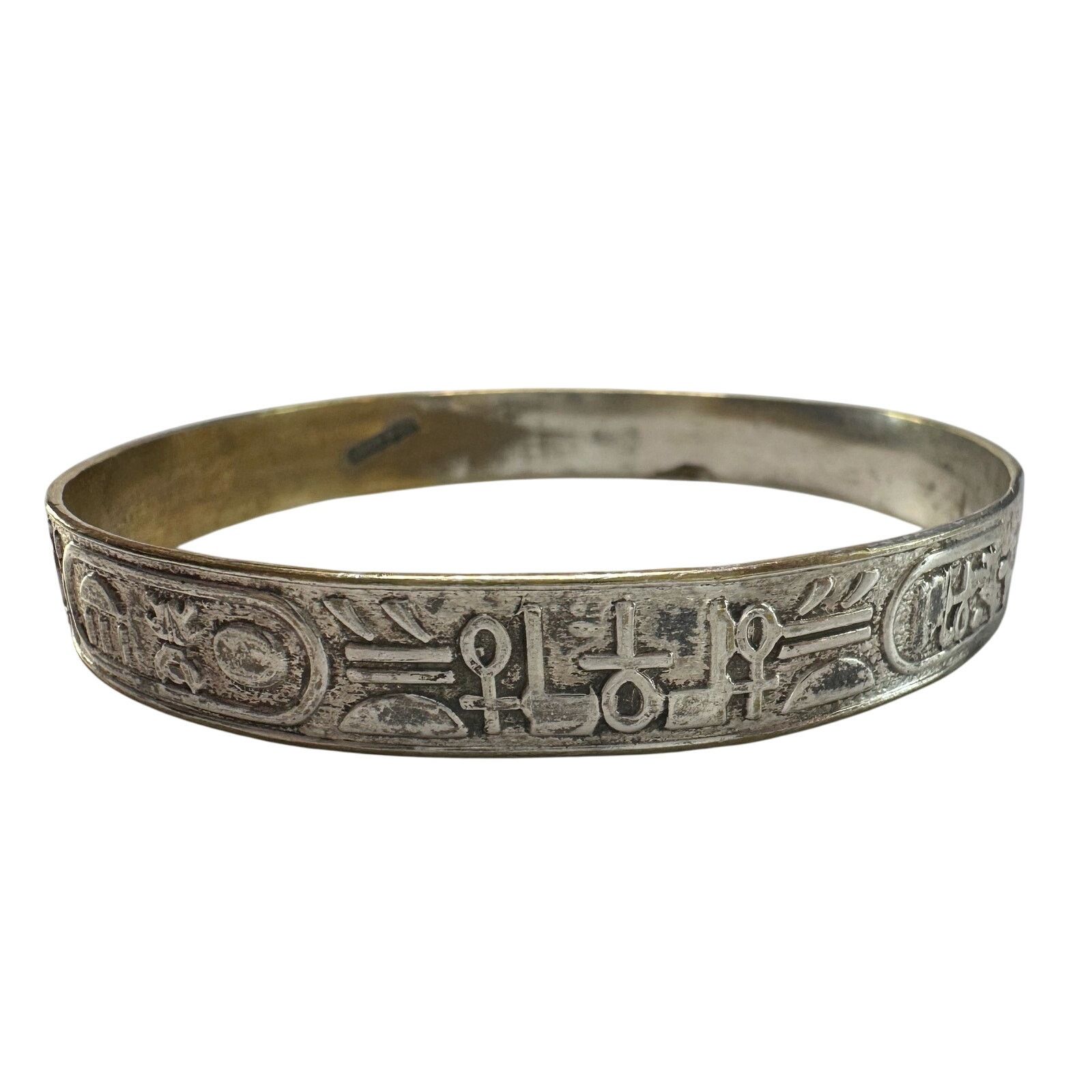 Other Symbol Etched Silverplated Bangle bracelets Stamped MEXICO Size ONE SIZE - 12 Thumbnail