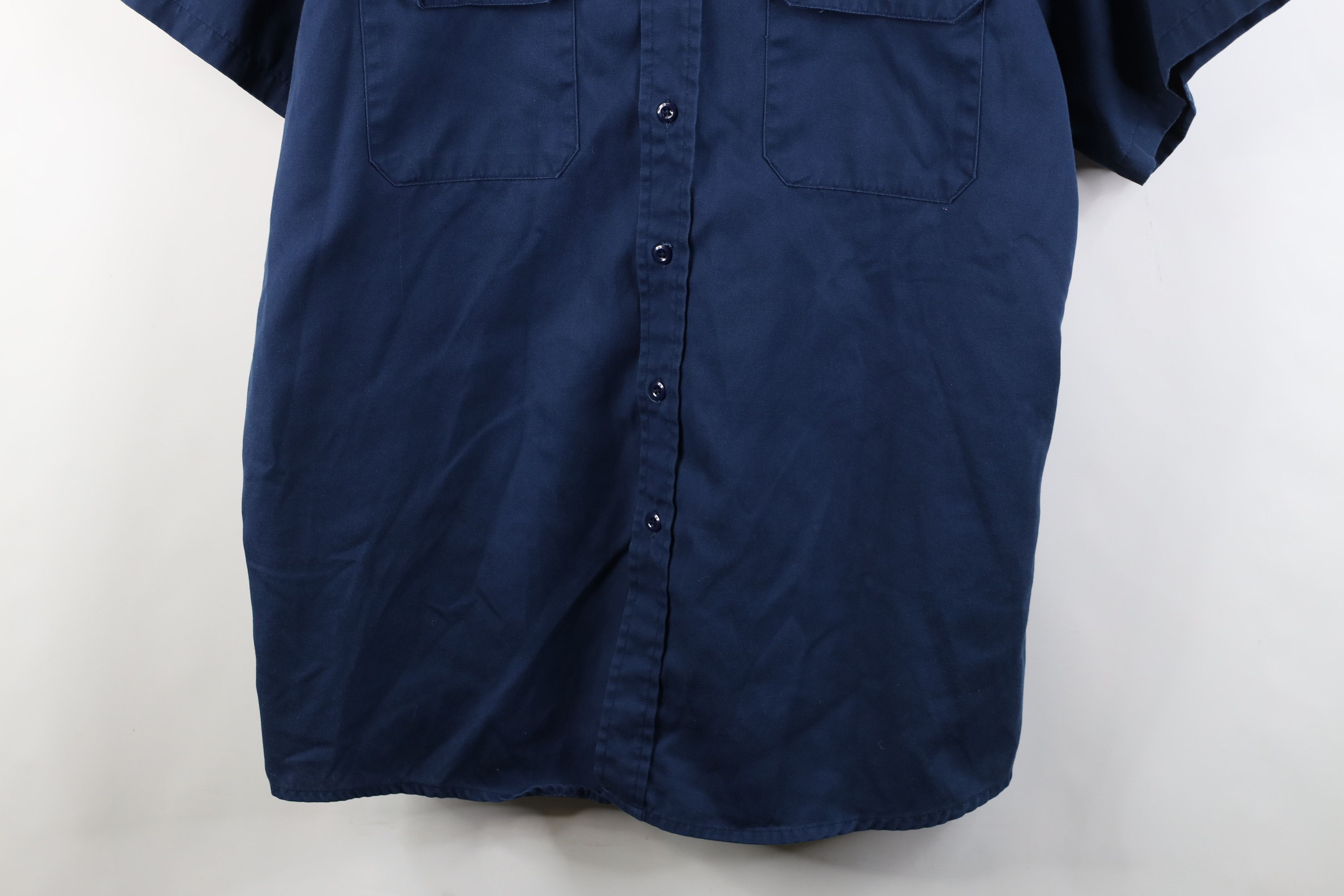 Vintage Vintage 90s Streetwear Workwear Mechanic Button Shirt Blue Size US XXL / EU 58 / 5 - 3 Thumbnail