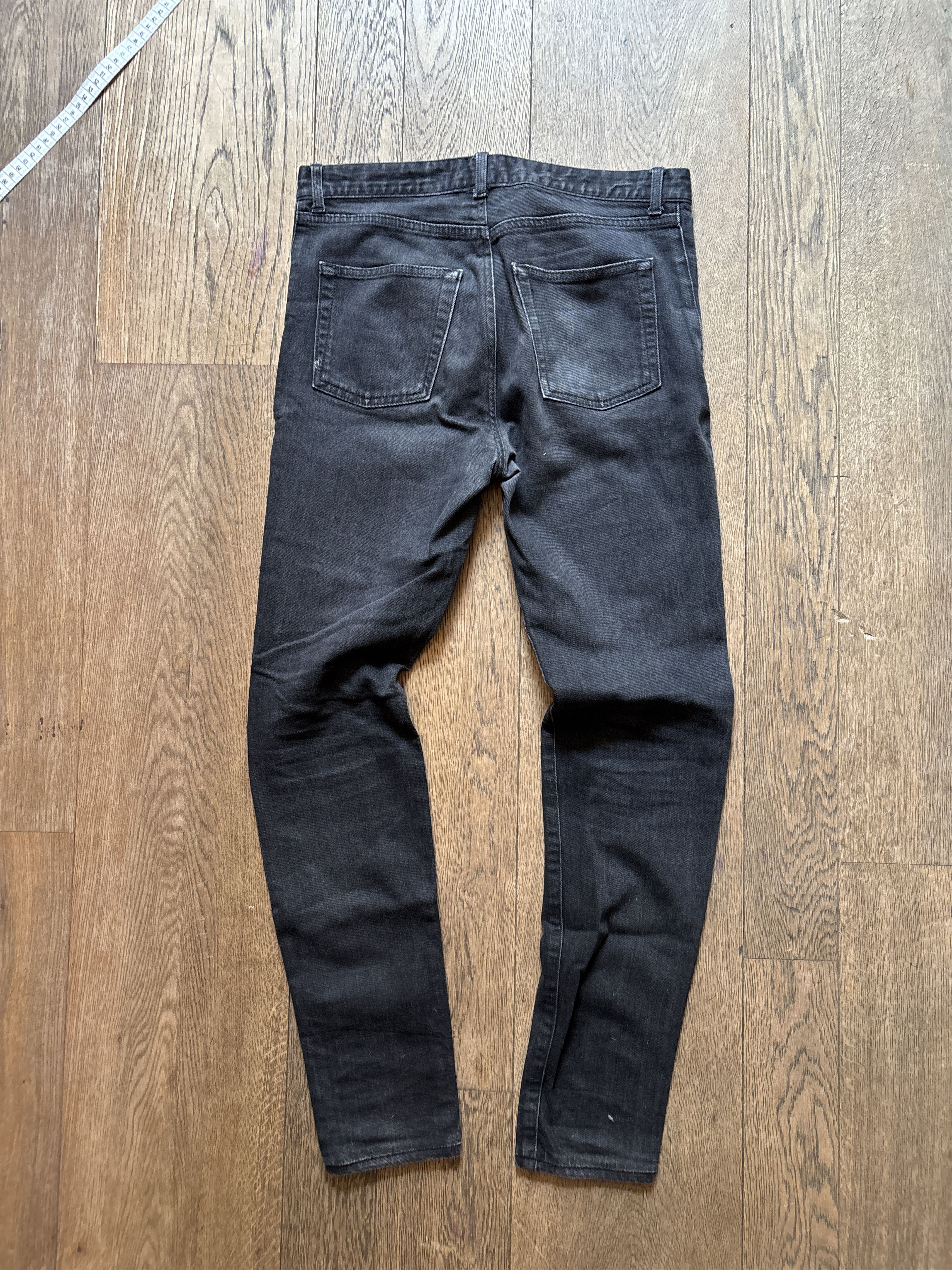 Saint Laurent Paris D14 Distressed Black Japanese Denim Size US 29 - 12 Thumbnail