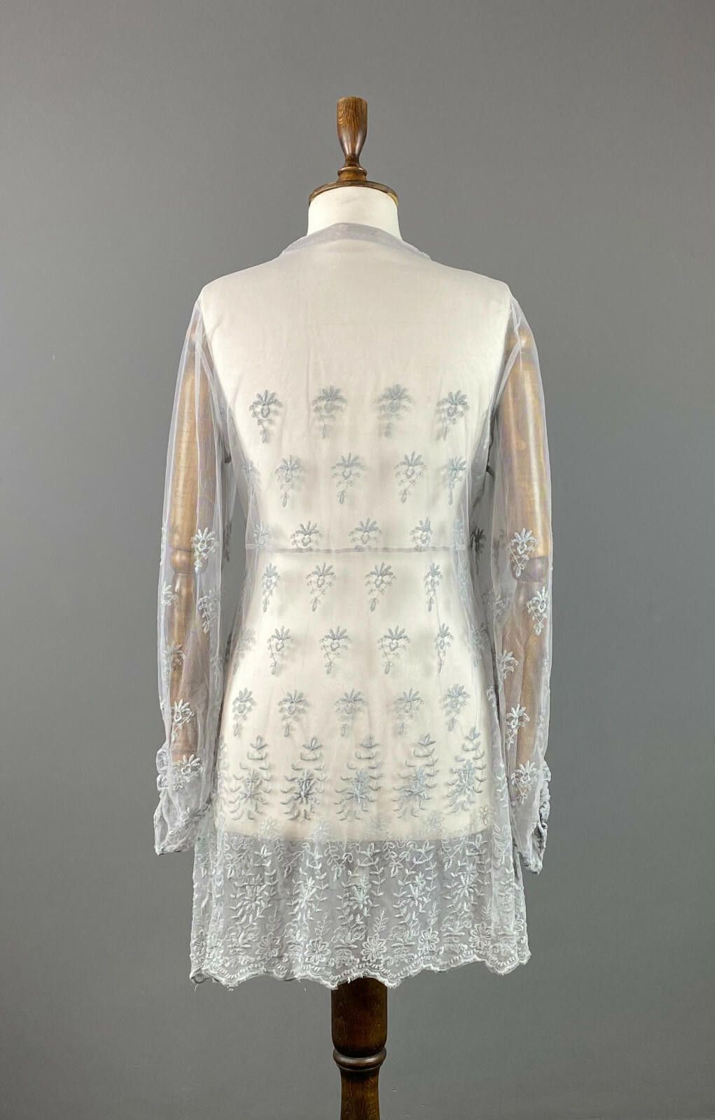 Designer Simclan Floral Button Down Mesh A-Line Tunic Dress Size 42 Size M / US 6-8 / IT 42-44 - 6 Thumbnail