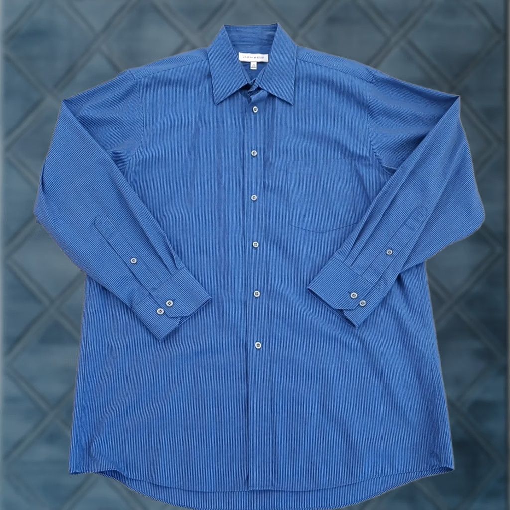 Joseph Abboud Joseph Abboud Shirt Mens Size 16 Blue Striped Long Sleeve Button-Up Cotton Regular Mens Size US L / EU 52-54 / 3 - 1 Thumbnail