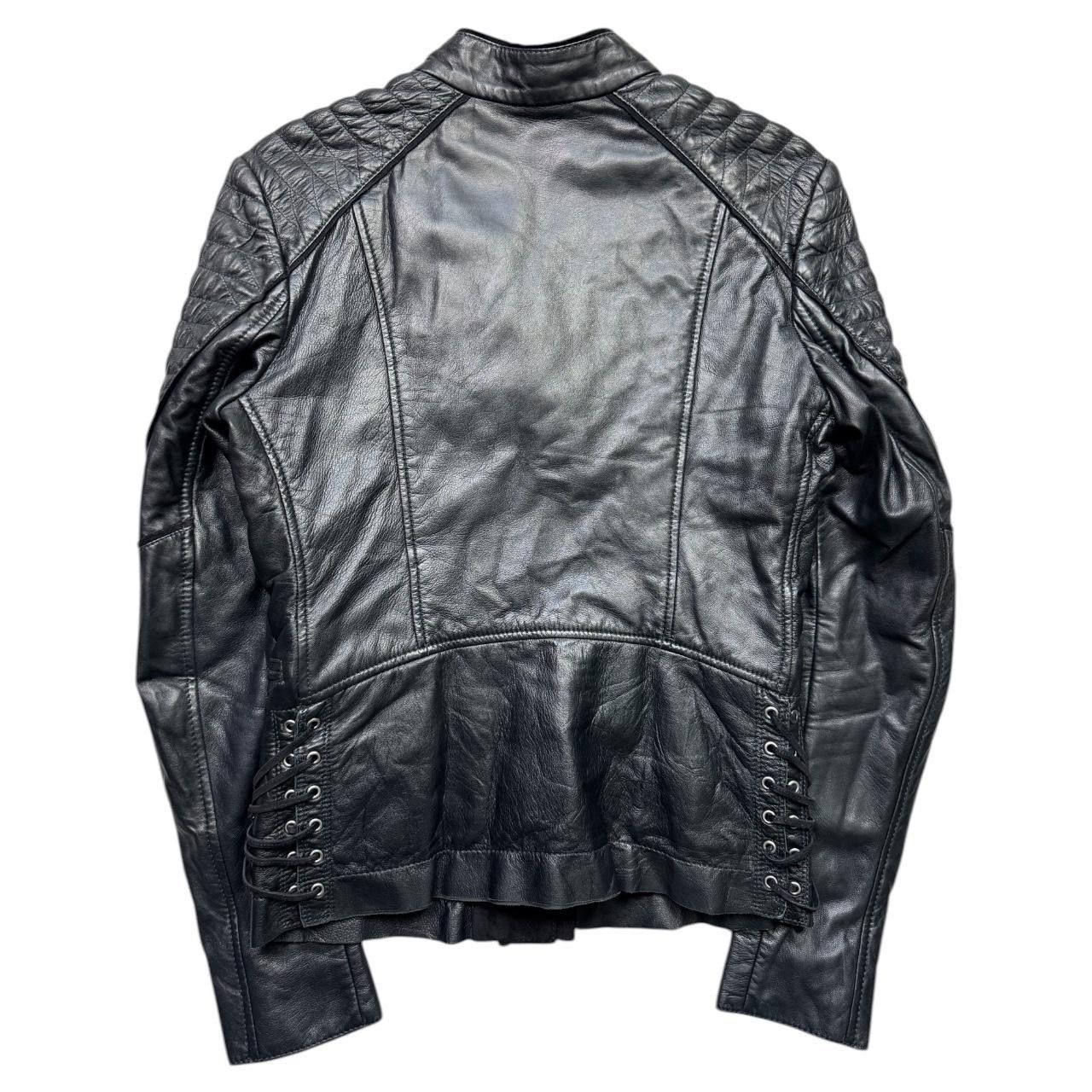 Roberto Cavalli Roberto Cavalli black leather jacket with asymmetrical Size M / US 6-8 / IT 42-44 - 4 Thumbnail