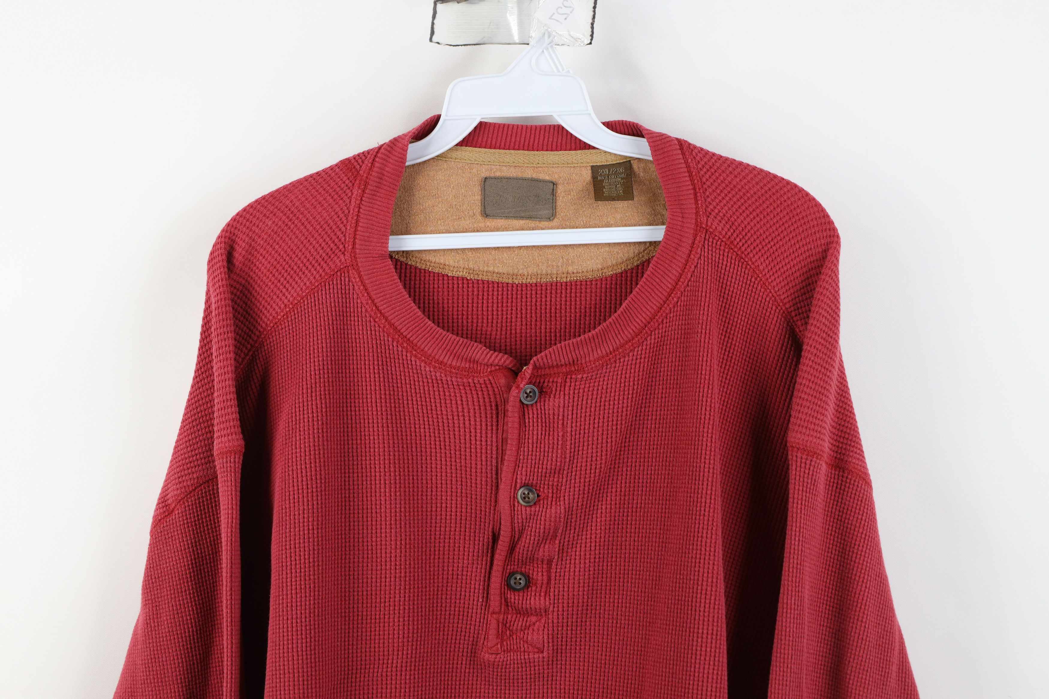 Vintage Vintgae 90s Streetwear Thermal Waffle Knit Henley T-Shirt Size US XXL / EU 58 / 5 - 2 Thumbnail