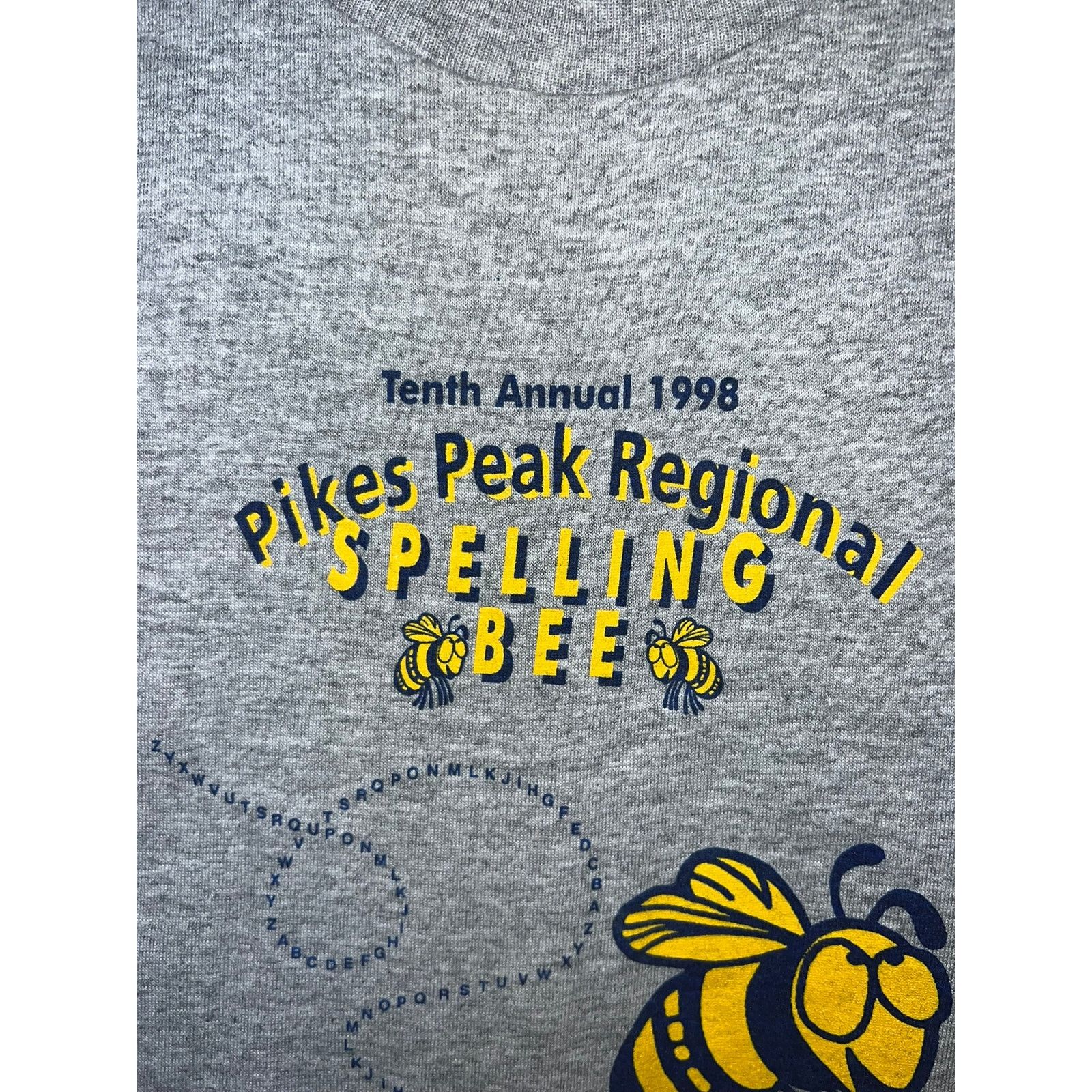 Hanes Vintage Spelling Bee Shirt Pikes Peak 1998 Gray Tee 90s XL Size US XL / EU 56 / 4 - 4 Thumbnail