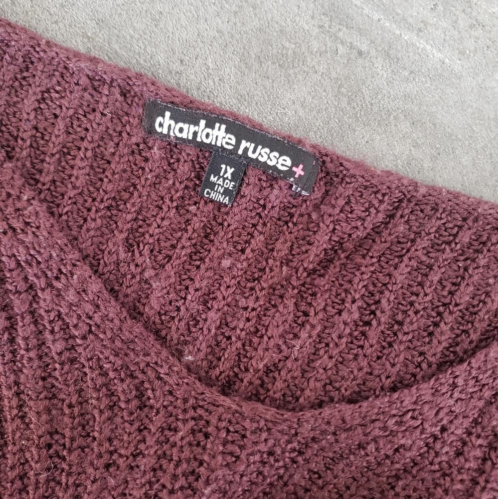 Designer Dark Burgundy CR Oversized Vneck Size XL / US 12-14 / IT 48-50 - 3 Thumbnail