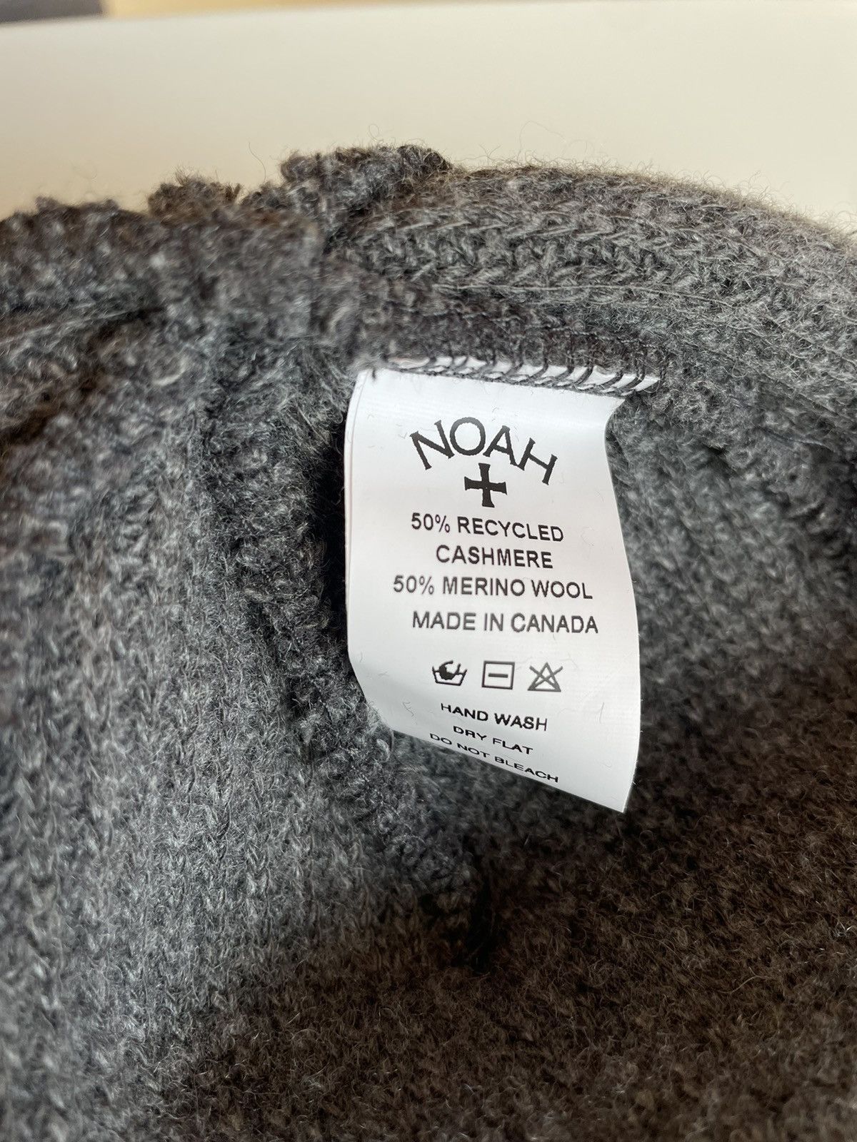 Noah Noah Recycled CASHMERE Core Logo Beanie GRAY Size ONE SIZE - 3 Thumbnail