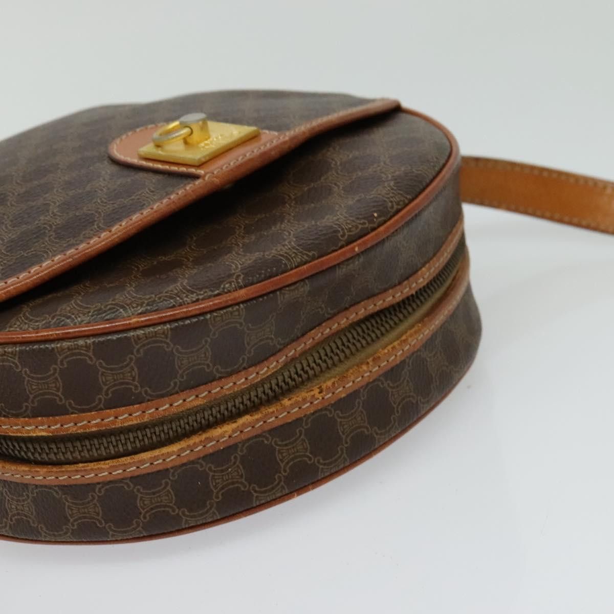 Celine CELINE Macadam Canvas Shoulder Bag Pvc Leather Brown Gold Size ONE SIZE - 6 Thumbnail