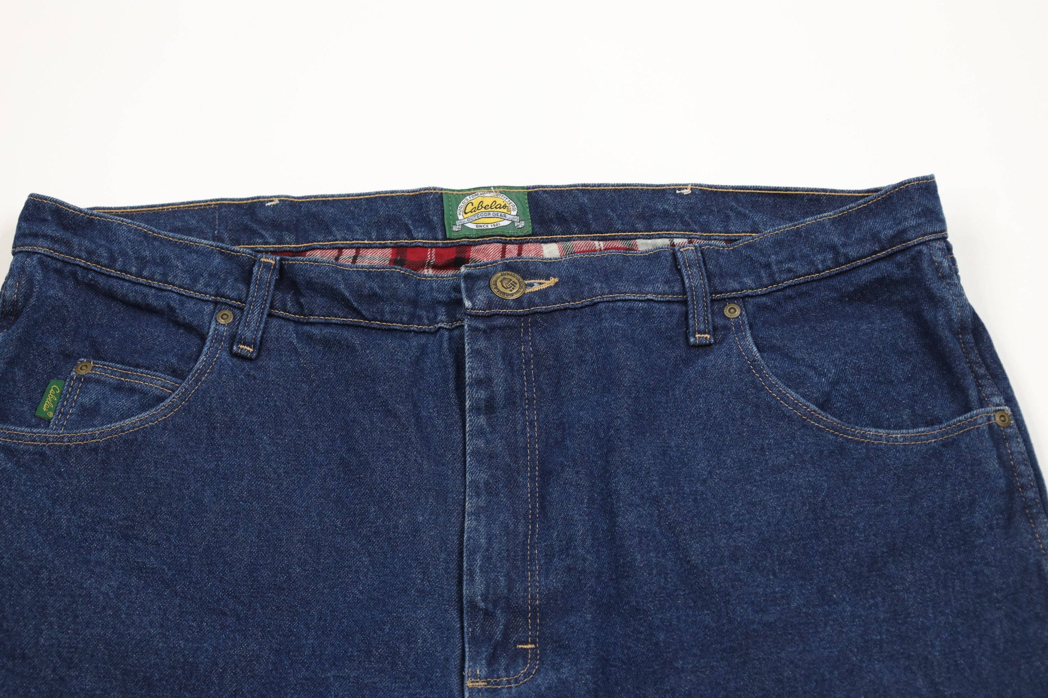 Cabelas Vintage Cabelas Flannel Lined Wide Leg Denim Jeans Blue Size US 42 / EU 58 - 3 Thumbnail