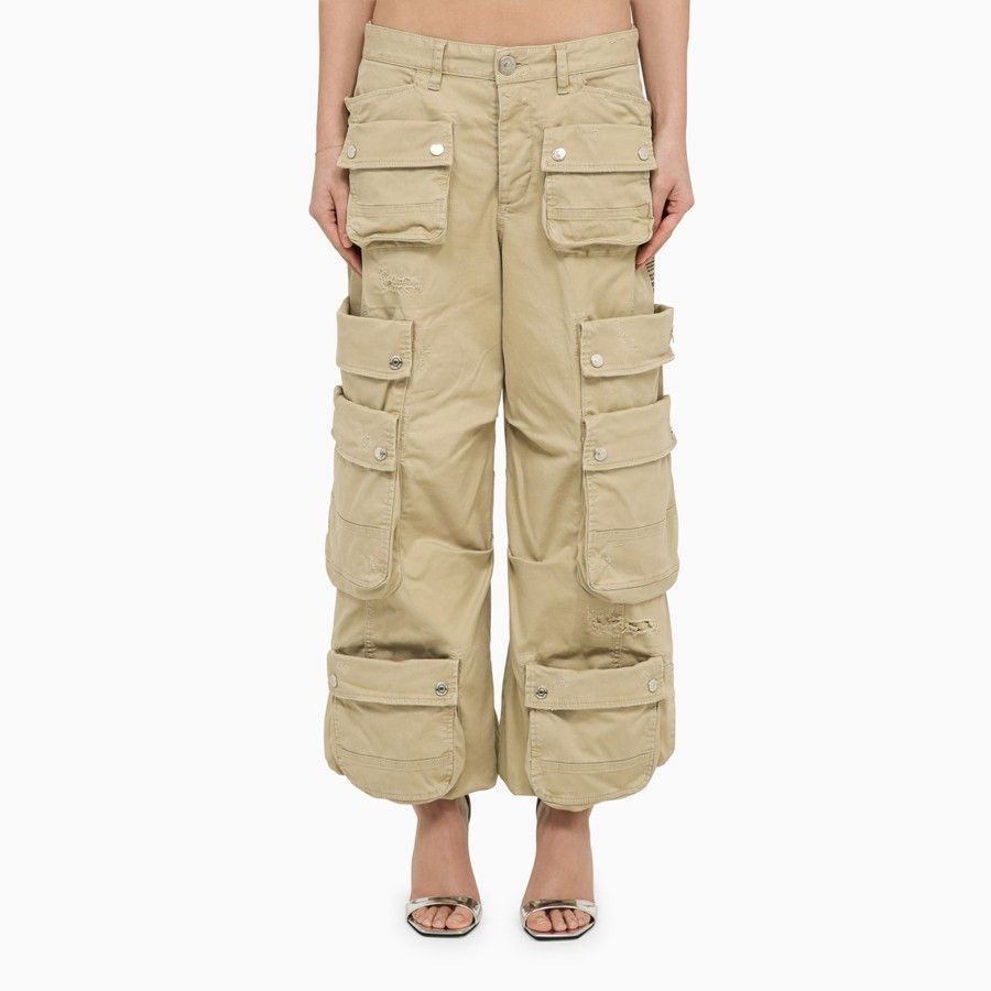 image of Dsquared2 O1D2Blof0324 Cargo Trousers In Beige, Women's (Size 26)