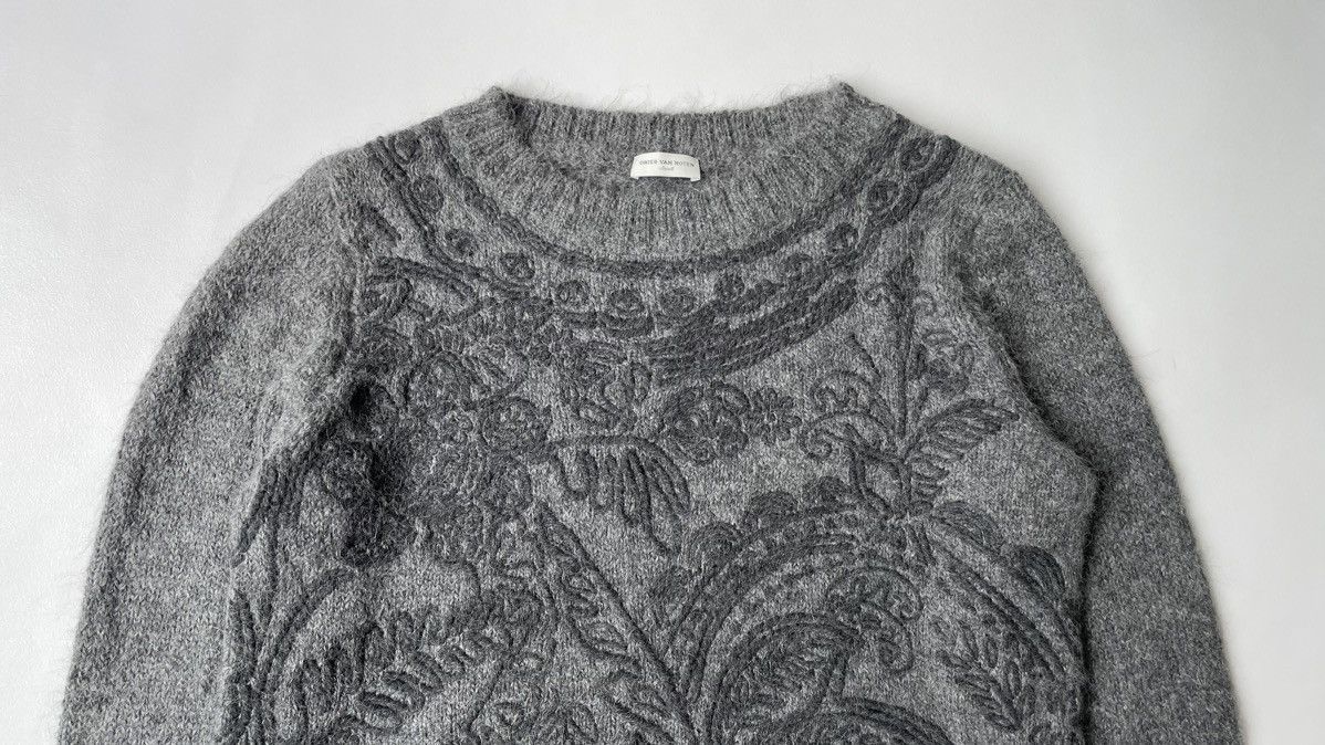 Dries Van Noten Sample Embroidered Mohair Sweater Size US M / EU 48-50 / 2 - 2 Thumbnail