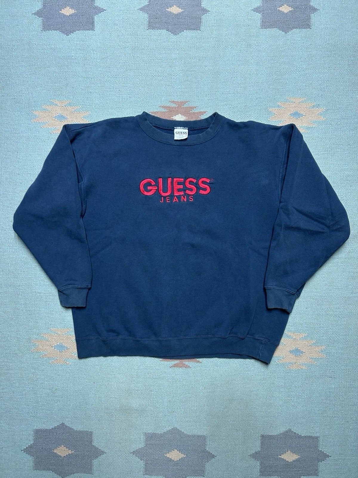 Vintage VTG 90s sweatshirt guess jeans embroidered heavy cotton L Size US L / EU 52-54 / 3 - 1 Thumbnail