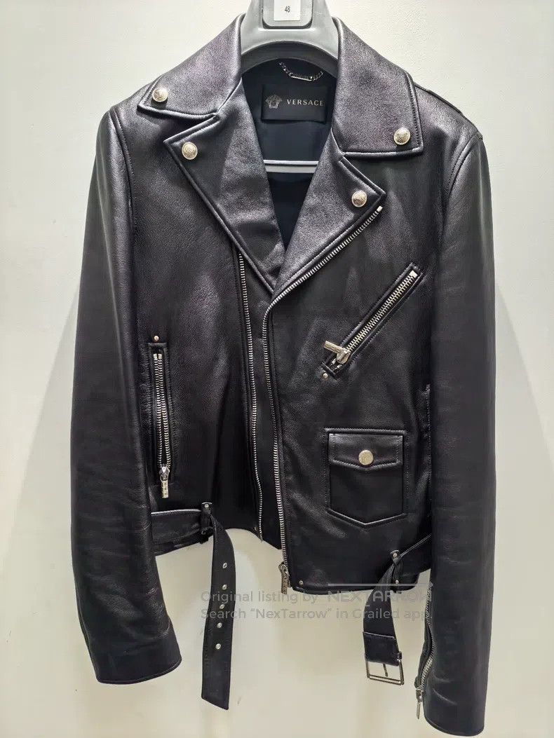 Versace Versace Heavy motorcycle men's leather jacket Size US M / EU 48-50 / 2 - 1 Thumbnail