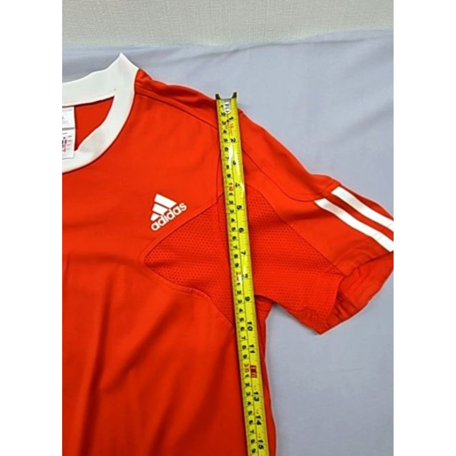 Adidas Adidas Men’s Red Soccer Jersey L Climalite Short Sleeve Stripes Size US L / EU 52-54 / 3 - 5 Thumbnail