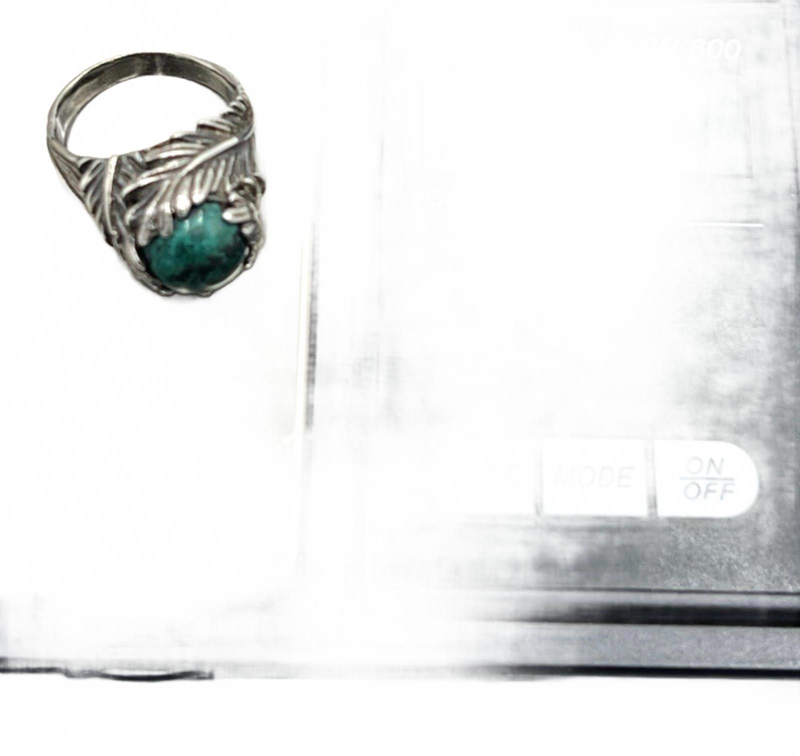 Other Sterling Silver Native Handcrafted Green Turquoise Ring Size ONE SIZE - 7 Thumbnail