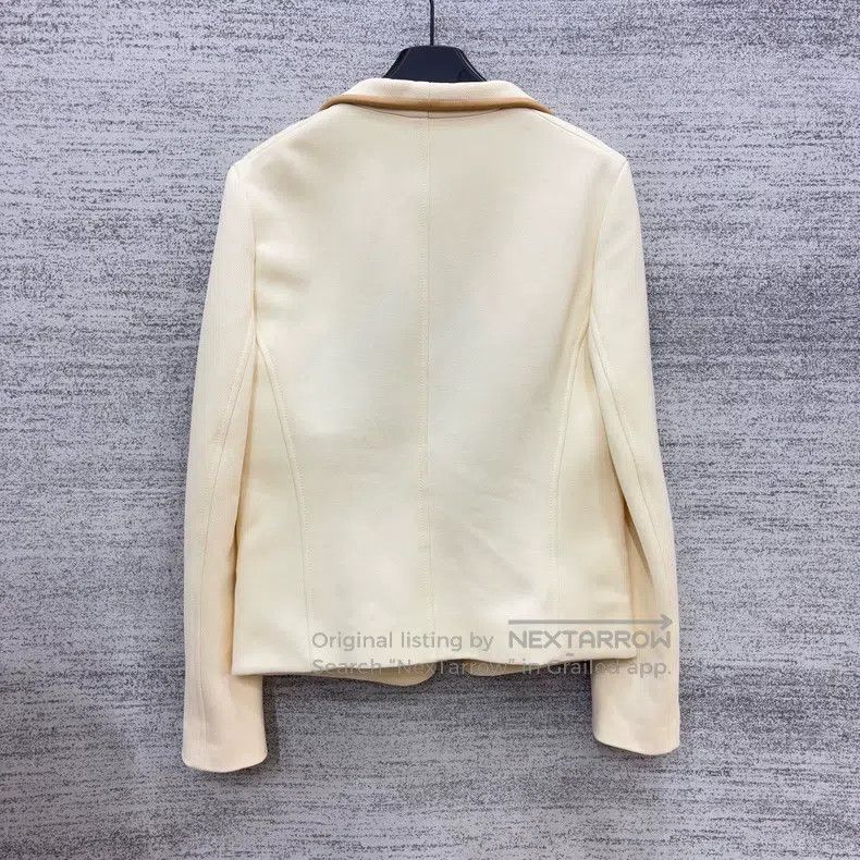 Hermes Hermes Beige Stand Collar Slim Fit Jacket Size S / US 4 / IT 40 - 2 Thumbnail